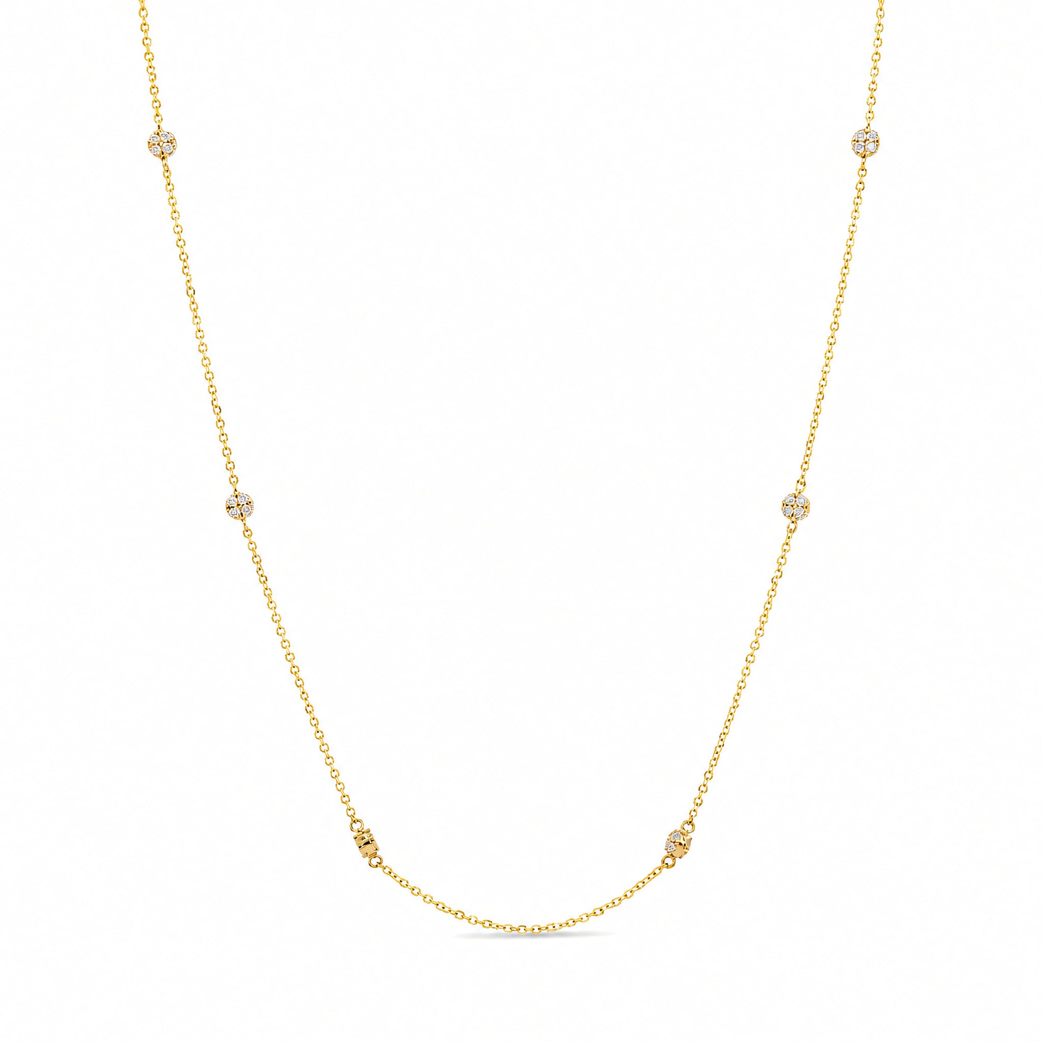 Halskette 585 Gelbgold Zirkonia beidseitige Rundelemente | Splendido Schmuck