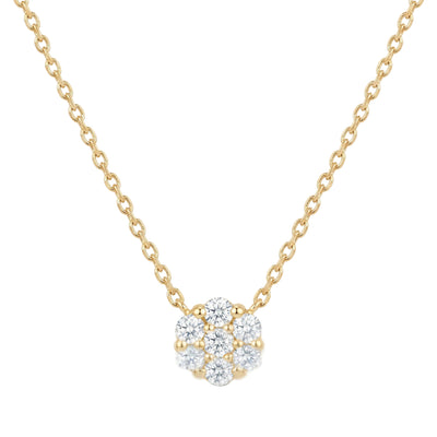 Halskette 585 Gold Zirkonia Blütenanhänger – Splendido – product photo