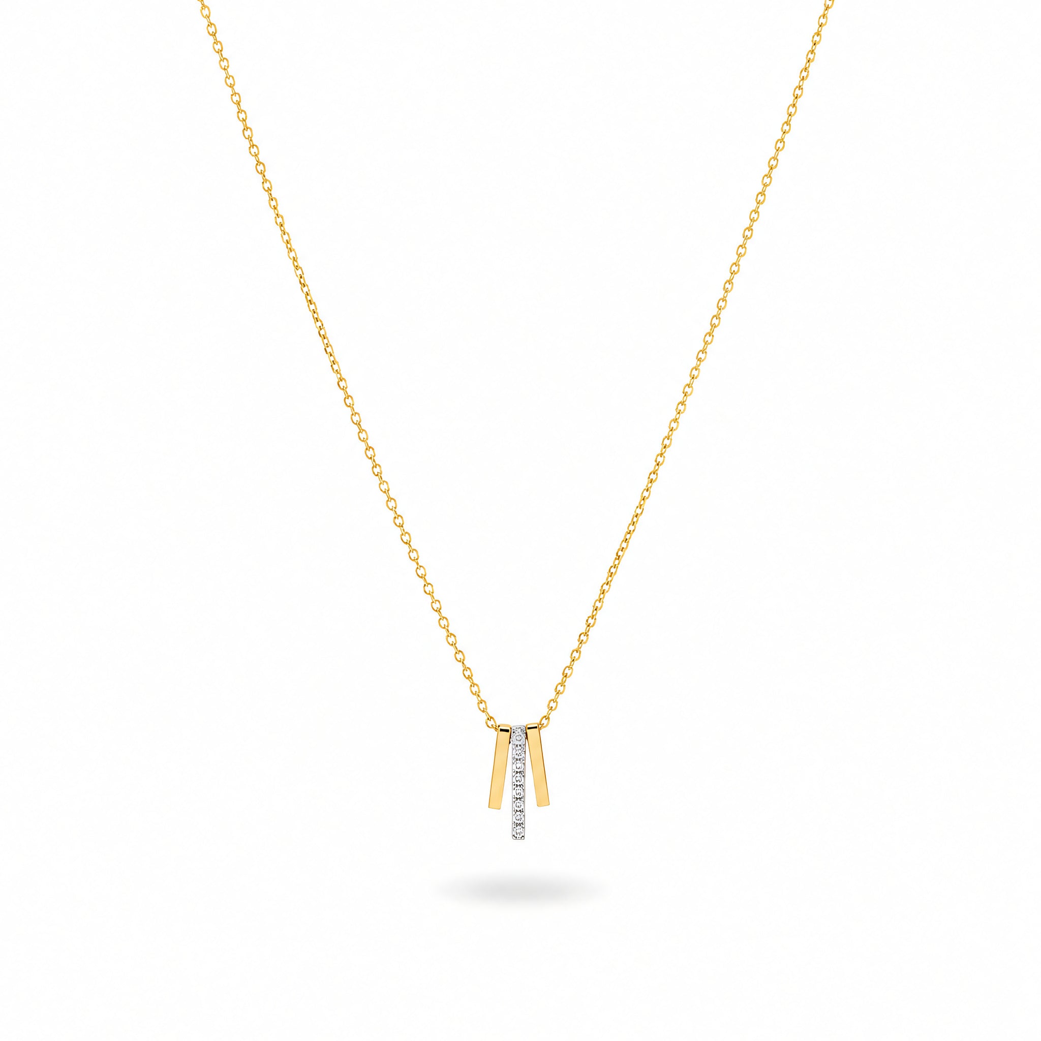 Halskette 585 Gelbgold Zirkonia bewegliche Anhänger | Splendido Schmuck