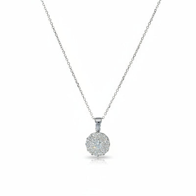 Halskette 585 Gold Zirkonia Pavé Rundanhänger – Splendido – zdjęcie produktu