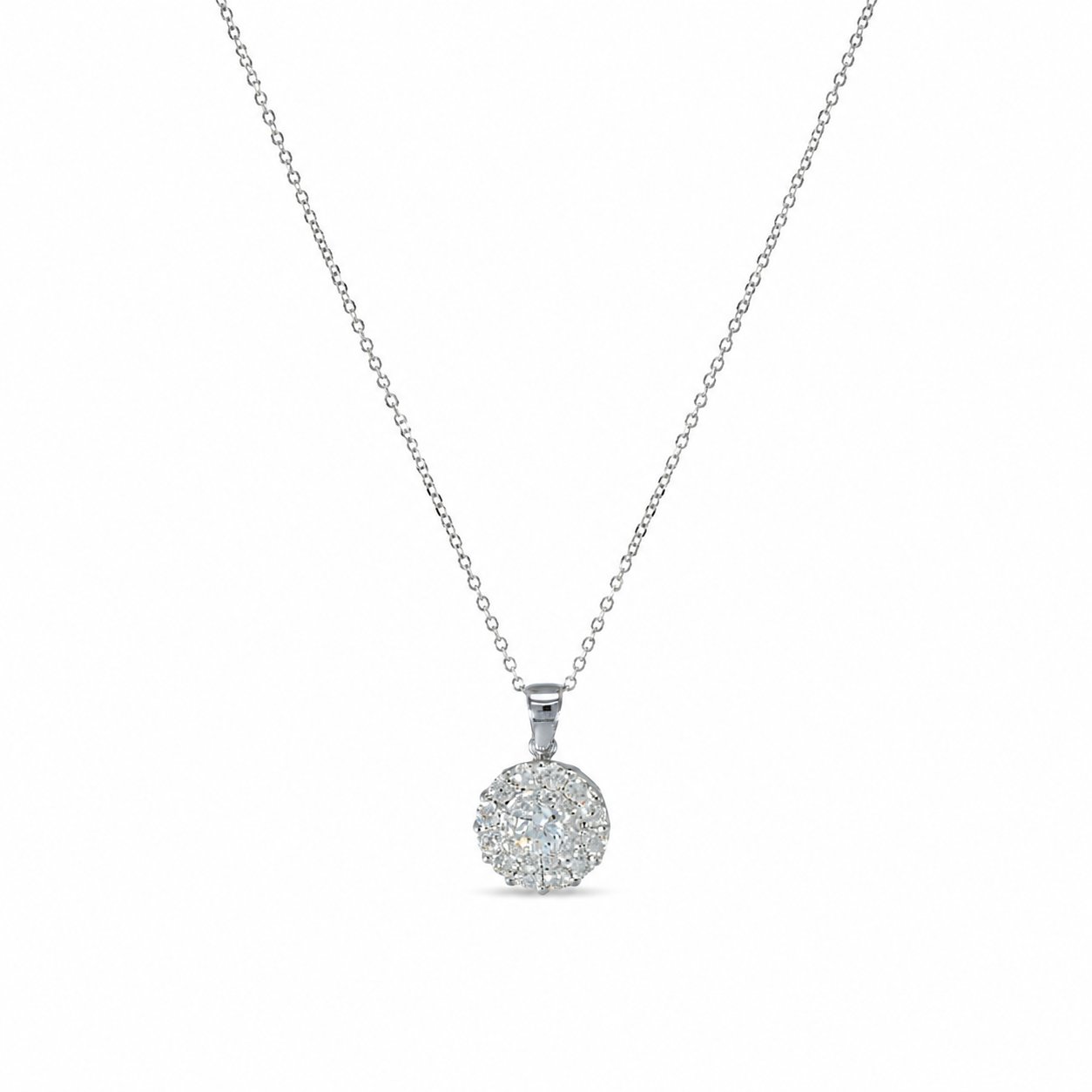 Halskette 585 Gold Zirkonia Pavé Rundanhänger – Splendido – product photo