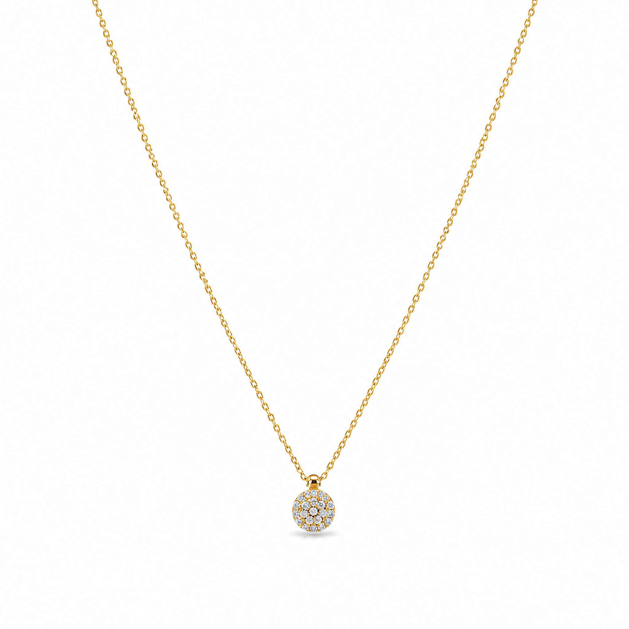 Halskette 585 Gold Zirkonia Pavé Besetzt | Splendido Schmuck