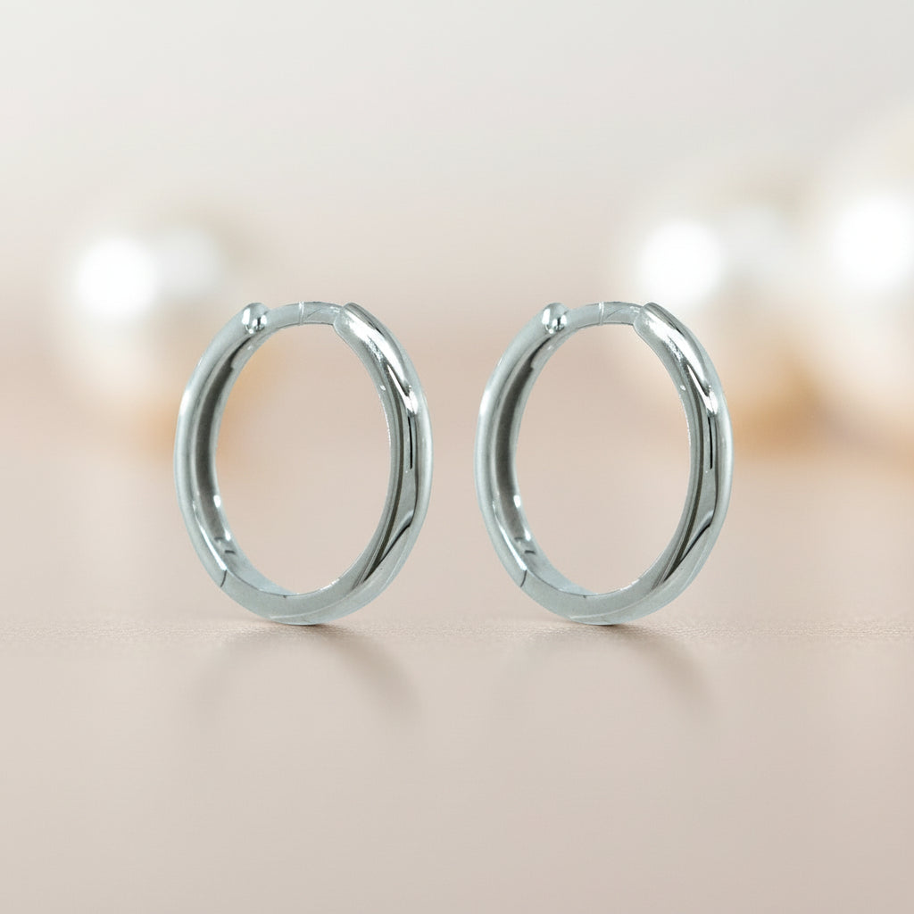 14Kt Gelbgold Creolen Hochglanzpolierte Oberfläche Klare Form Zeitlose Eleganz Alltag Und Festliche Anlässe