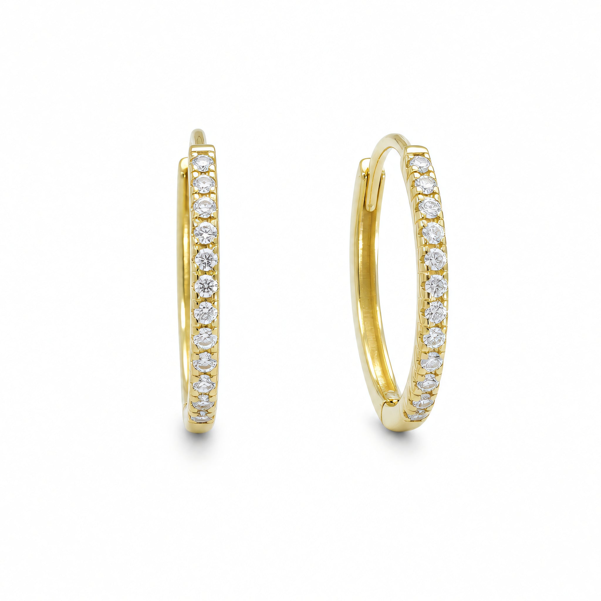 Creolen 585 Gold Zirkonia Krappenreihe – Splendido – product photo