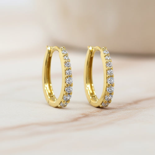 Creolen 585 Gold Zirkonia Pavé rund | Splendido Schmuck