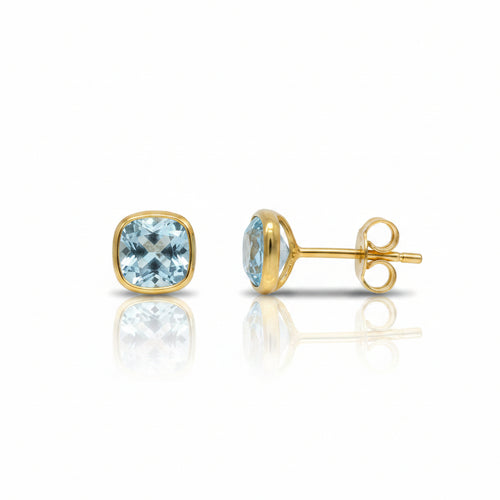 Ohrstecker 585 Gelbgold Topas Zargenfassung – Splendido – product photo