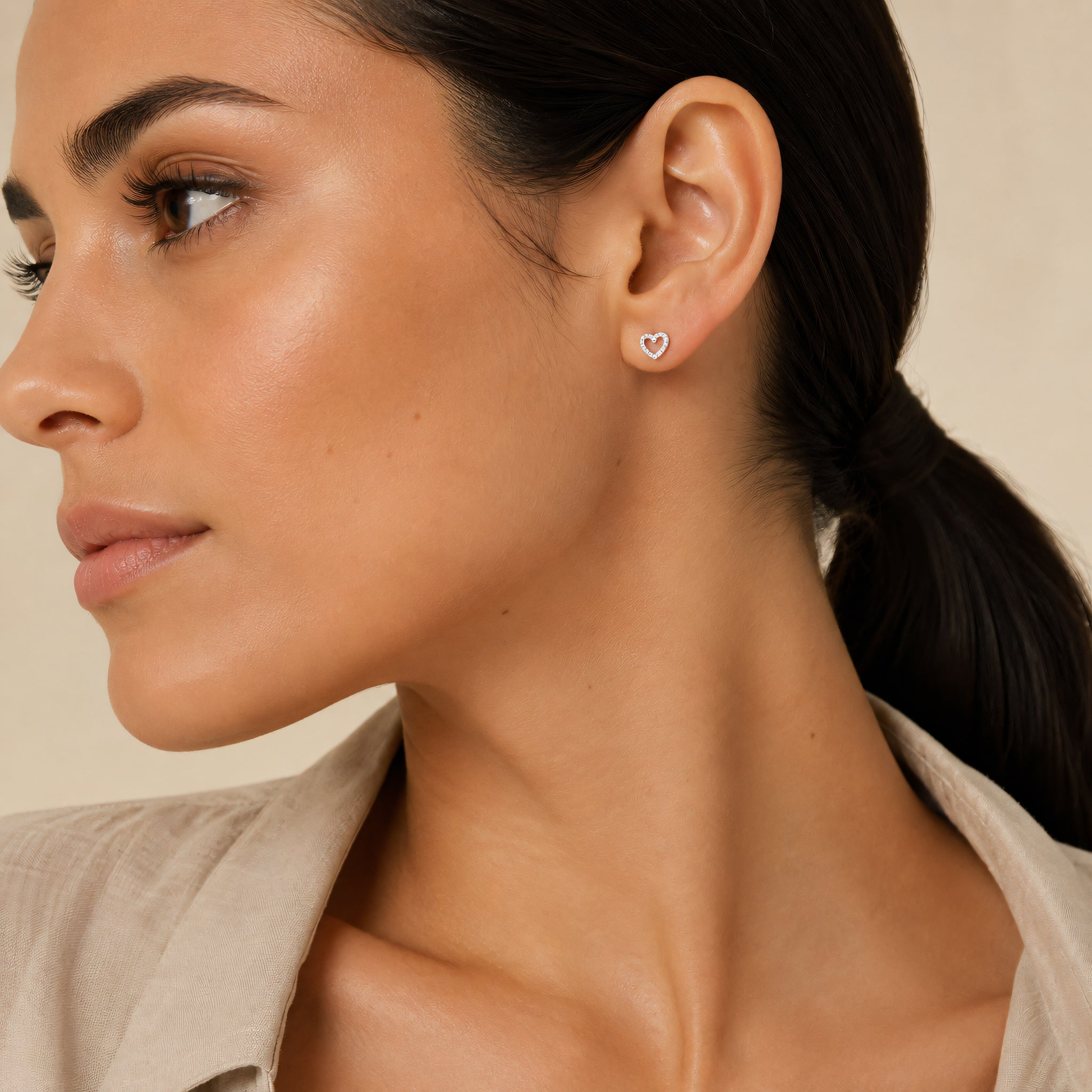 Ohrstecker 585 Gold Zirkonia Herz | Splendido Schmuck