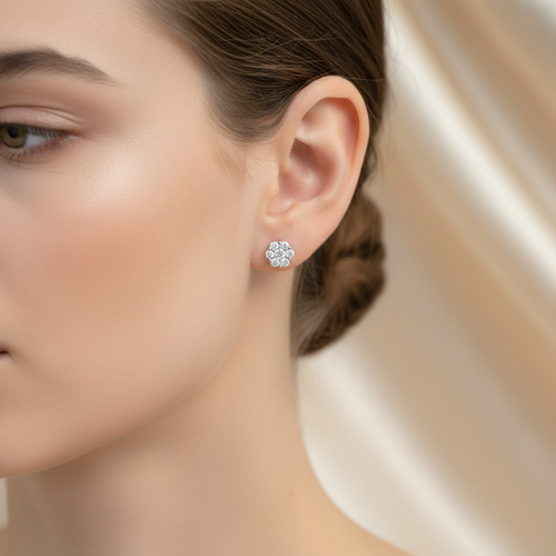 Ohrstecker 585 Gold Zirkonia Spiralhalo | Splendido Schmuck