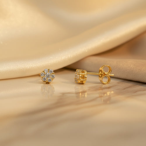 Ohrstecker 585 Gold Zirkonia Spiralhalo | Splendido Schmuck