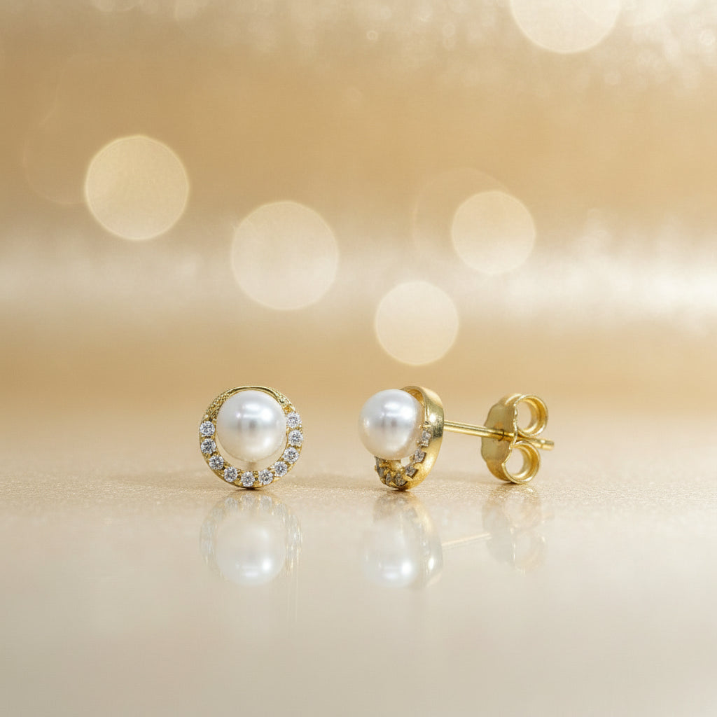 Goldohrstecker 14Kt. mit Zirkonia und Perle Goldohrstecker-14Kt-mit-Zirkonia-und-Perle-GGstecOZ23Yper-0339-WGstecOZ23Yper-0340-52303343419723