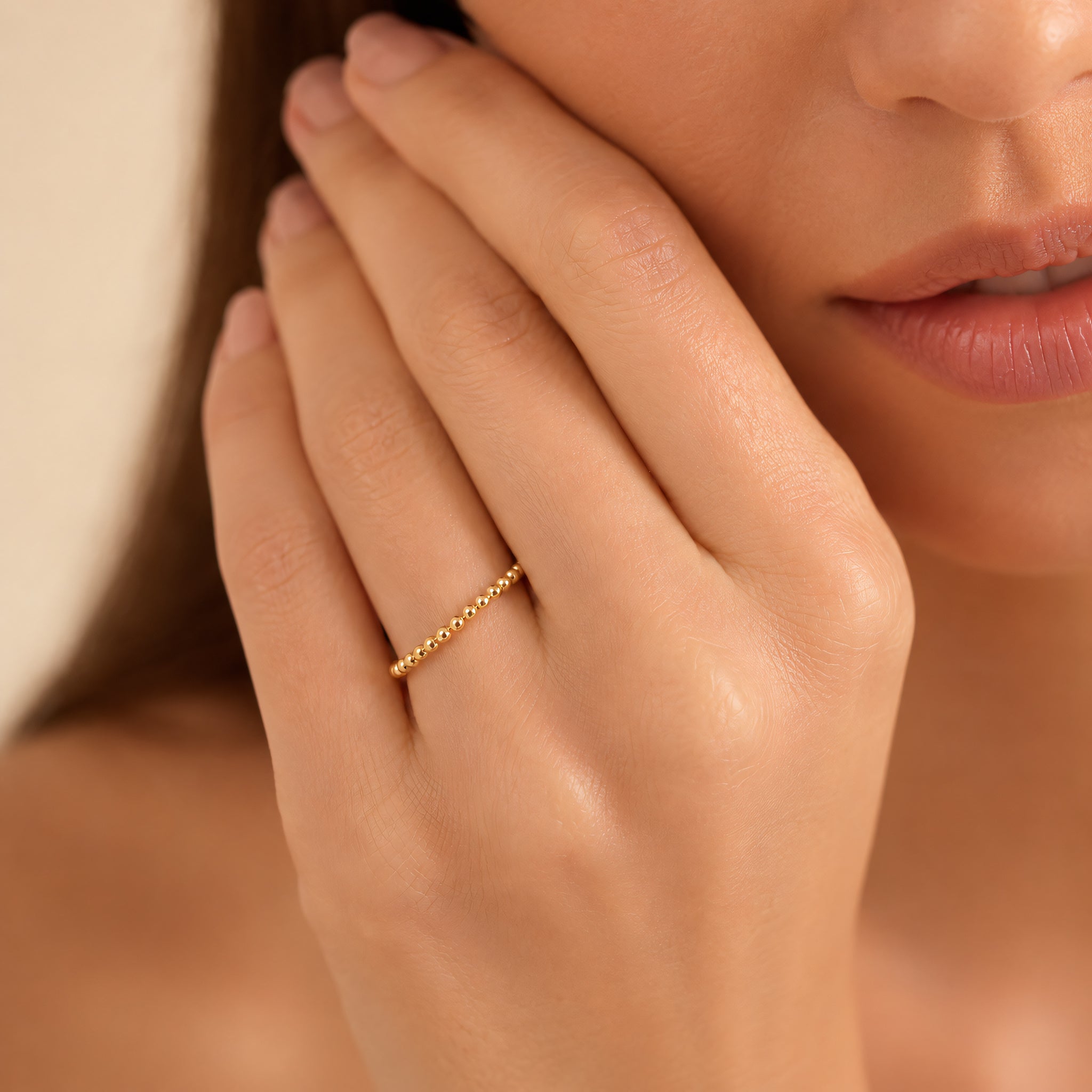 Ring 585 Gelbgold Kügelchenstruktur | Splendido Schmuck