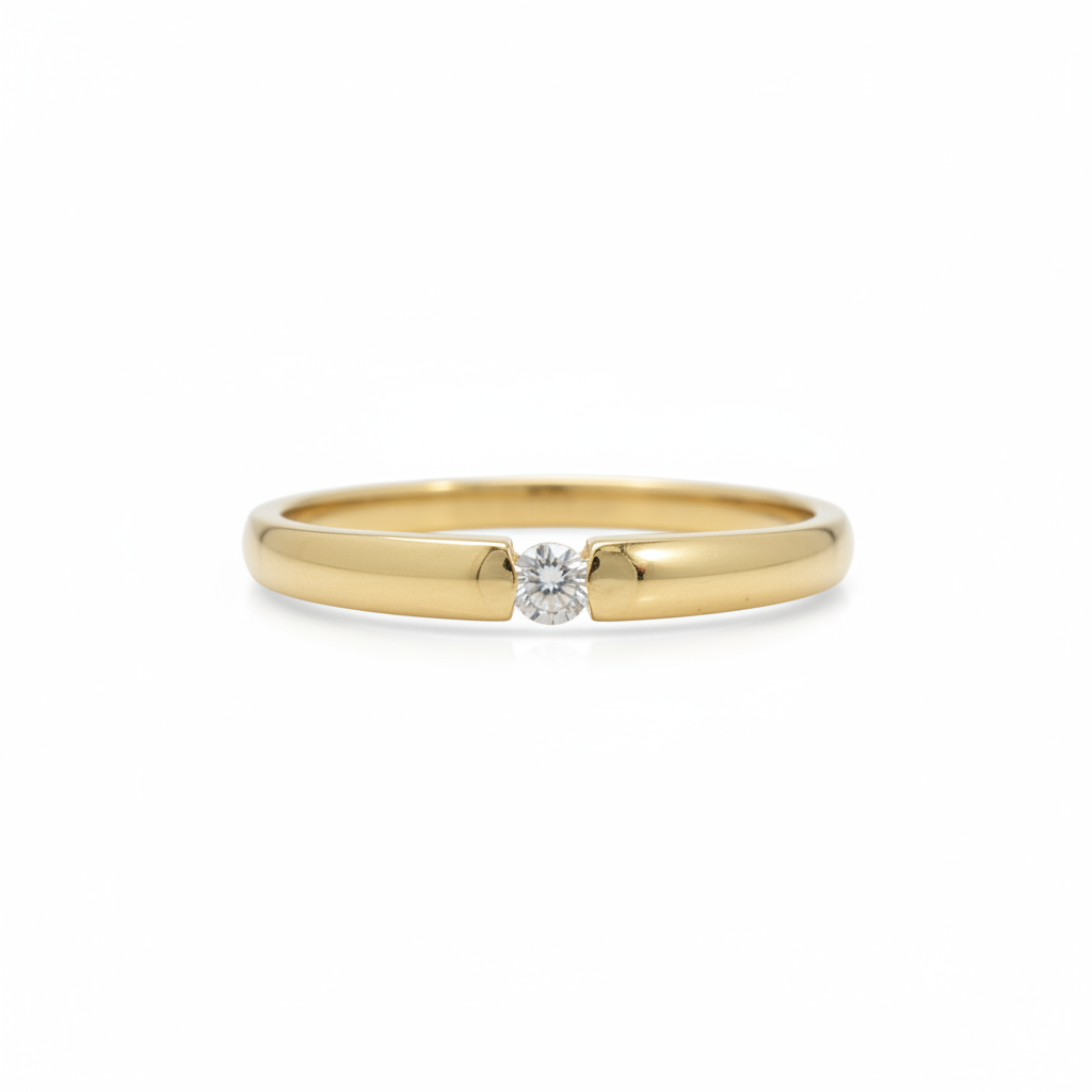 Ring 585 Gold Brillant 0,05 ct Verlobungsring – Splendido – detalle macro