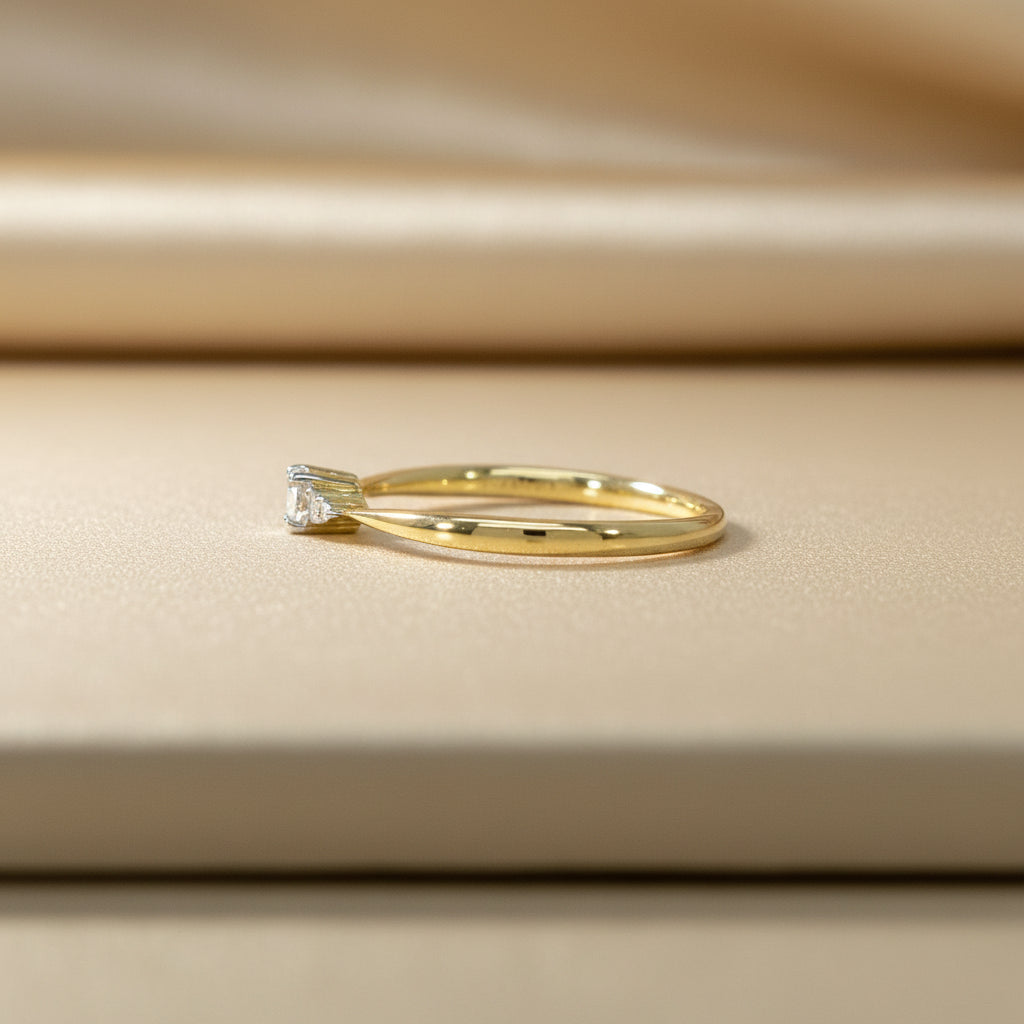 14Kt Goldring Mit Brillanten 0,15 Ct Mehrsteinring