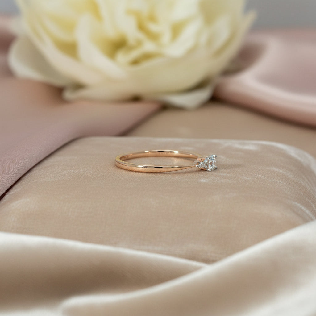 14Kt Goldring Mit Brillanten 0,15 Ct Mehrsteinring