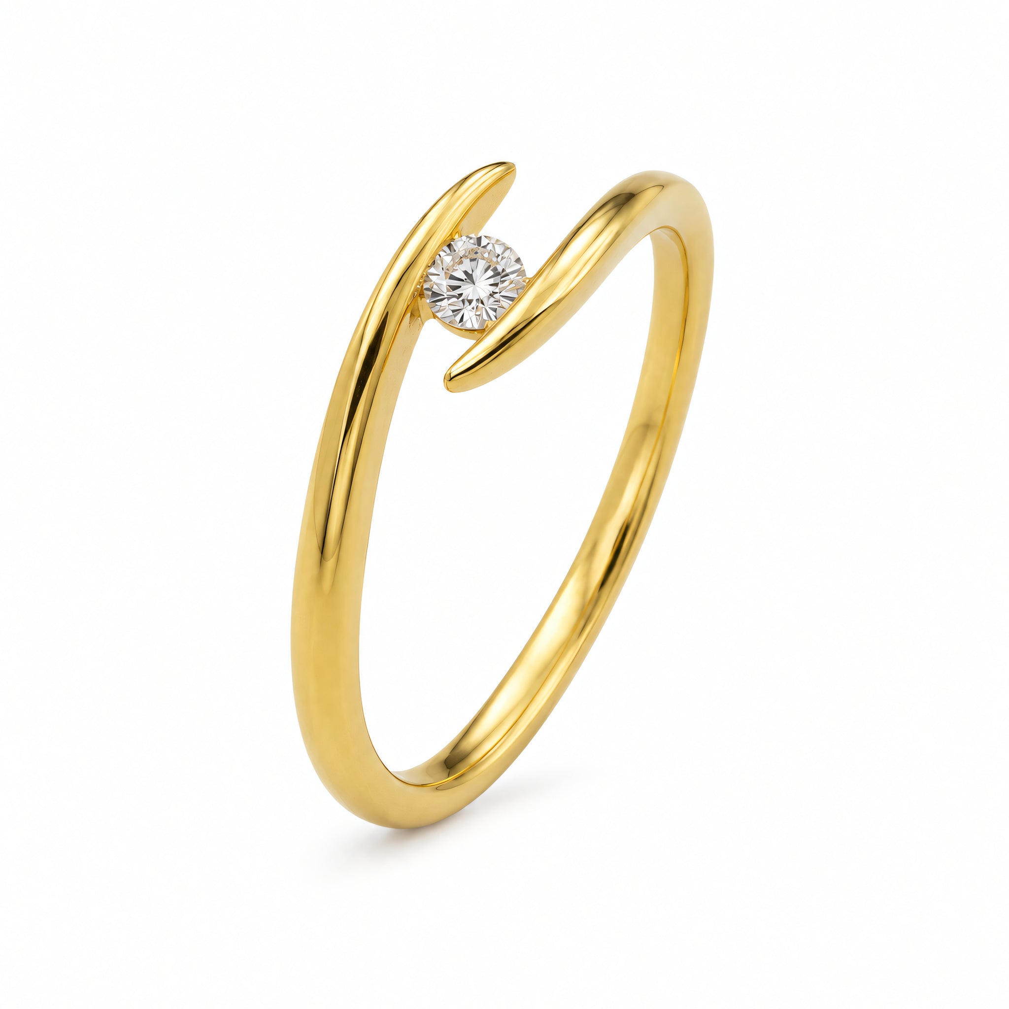 Ring 585 Gold Brillant 0,05 ct offene Fassung | Splendido Schmuck