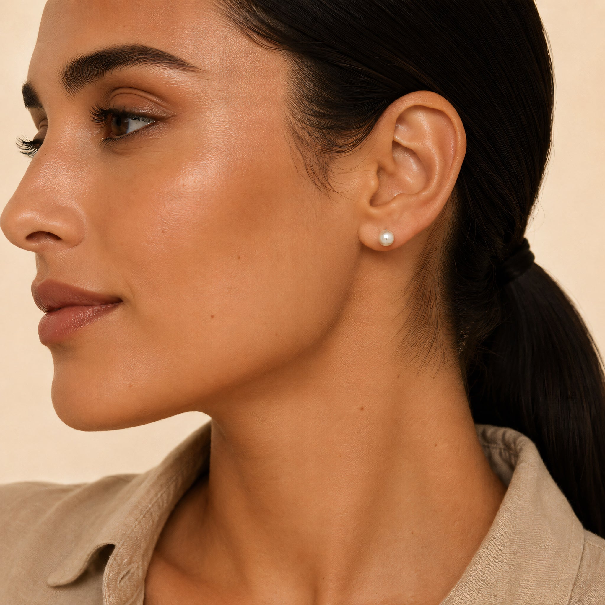 Ohrstecker 585 Gelbgold Perle rund | Splendido Schmuck