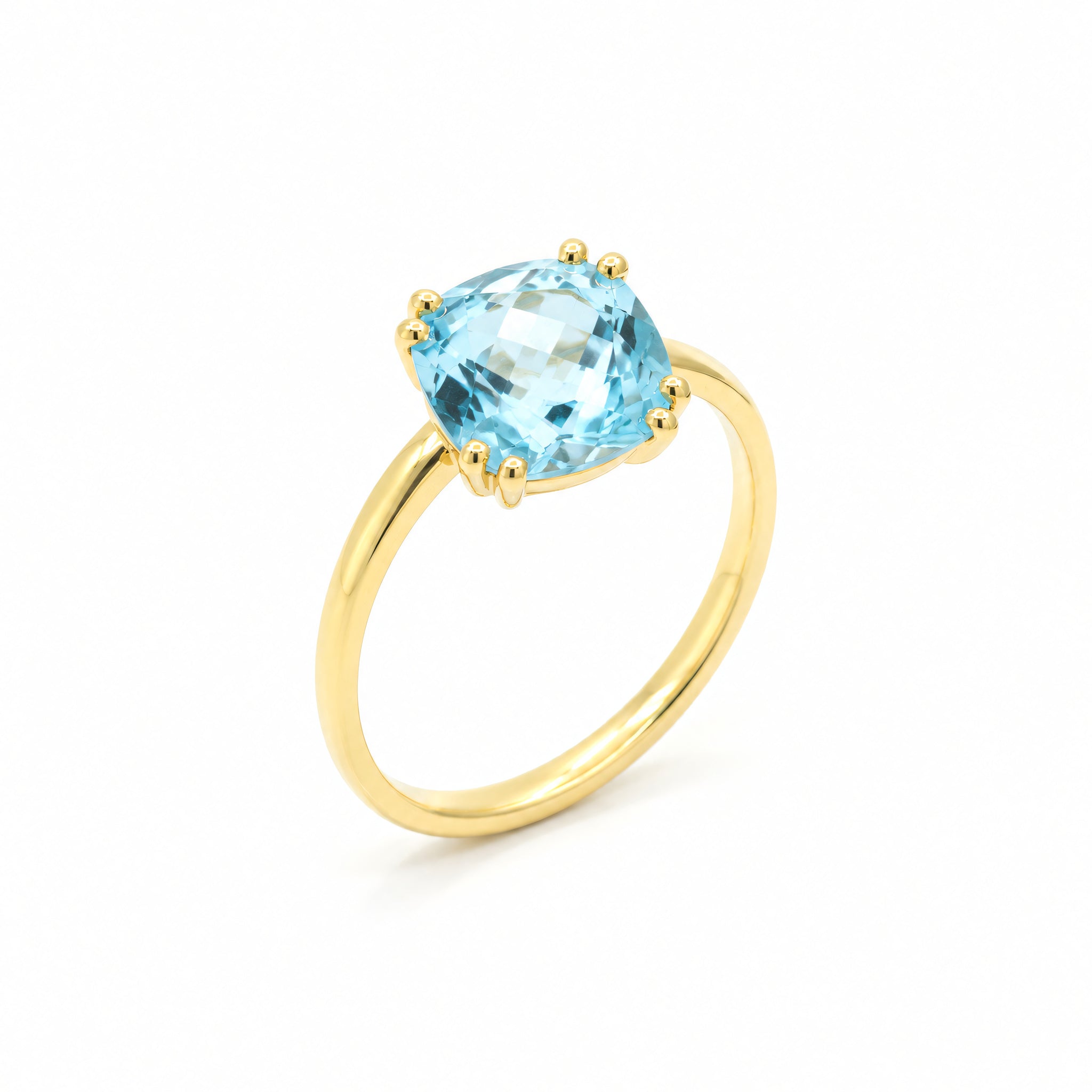 Ring 585 Gelbgold Topas Kissen Solitär | Splendido Schmuck