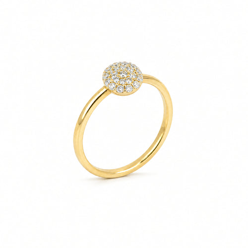 Ring 585 Gold Zirkonia Pavé Rundmotiv | Splendido Schmuck