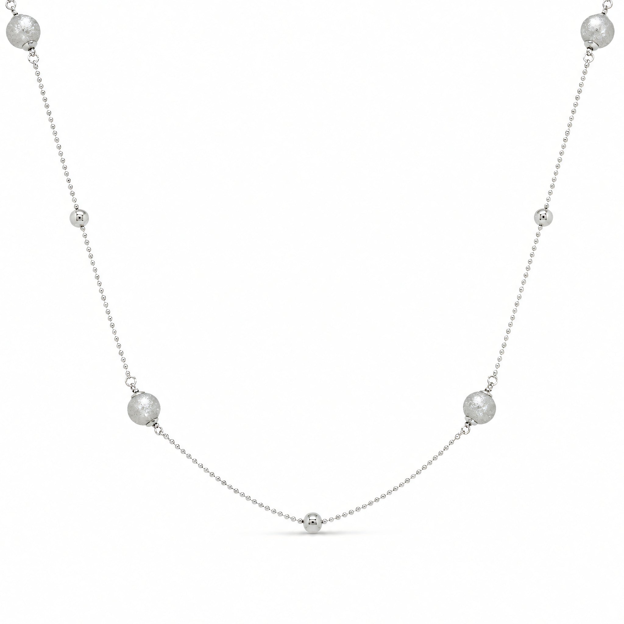 Halskette 925 Silber Kugelkette Matt Poliert | Splendido Schmuck