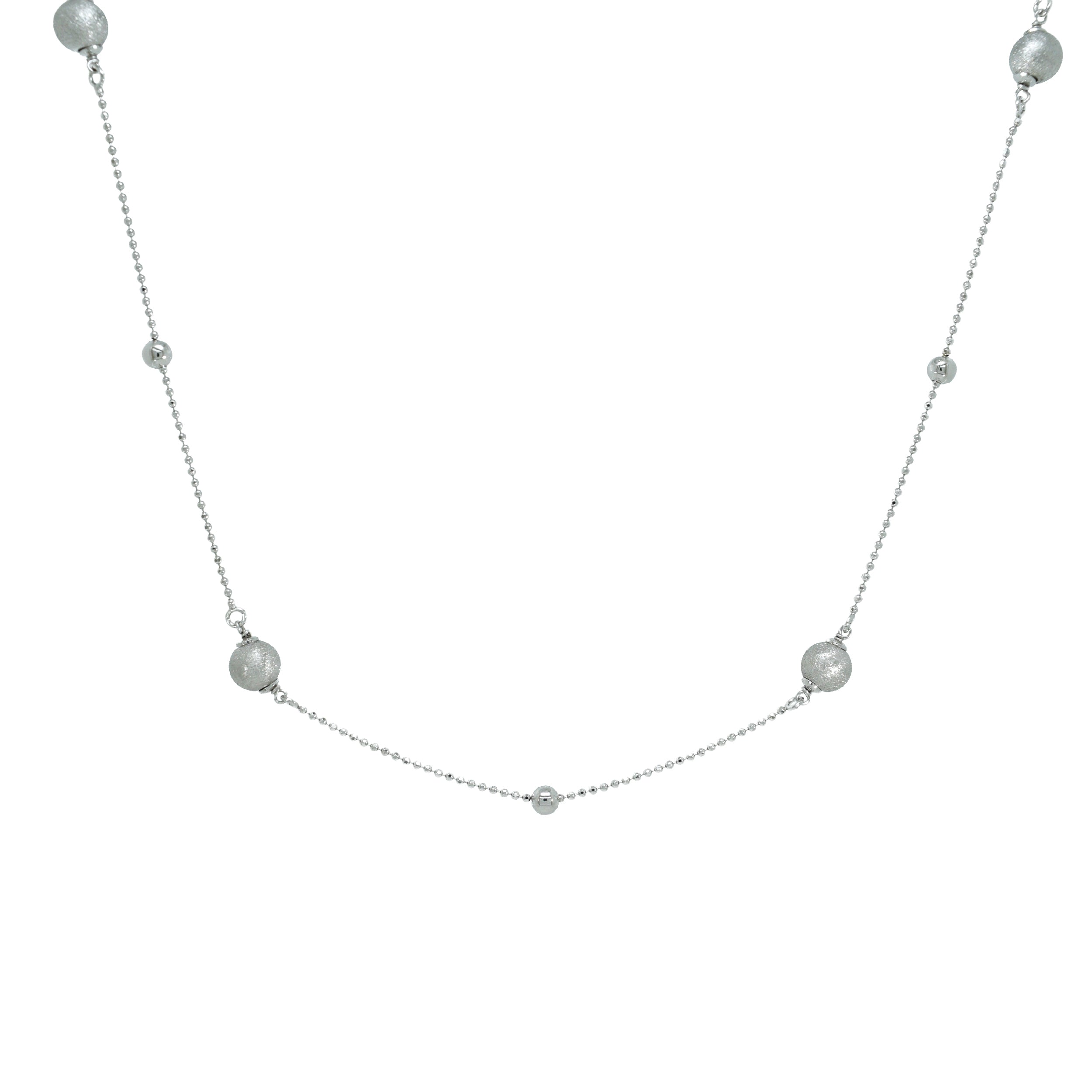 Halskette 925 Silber Kugelkette Matt Poliert – Splendido – product photo