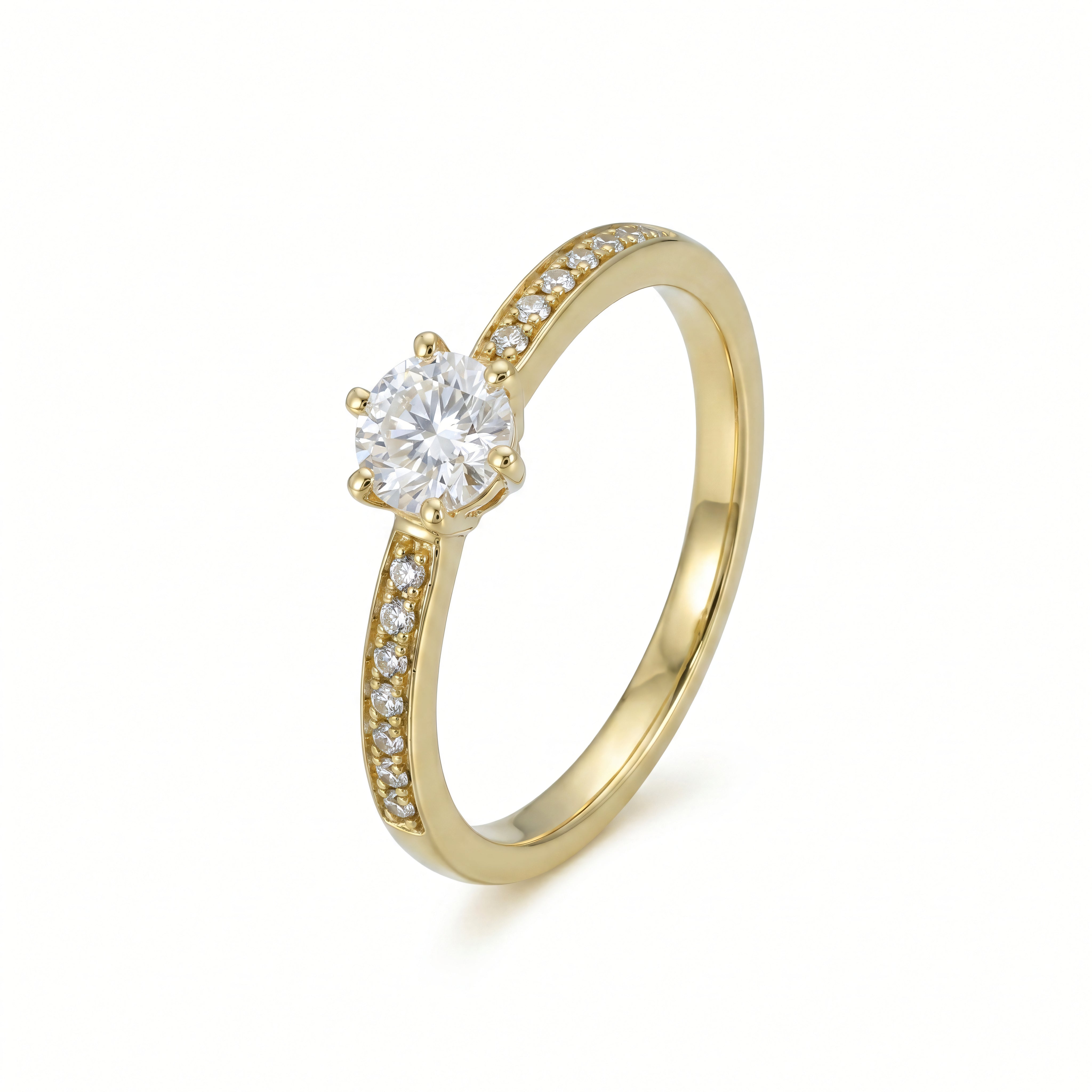 Ring 585 Gold Brillant Solitär Verlobungsring 0,22 ct – Splendido – photo produit