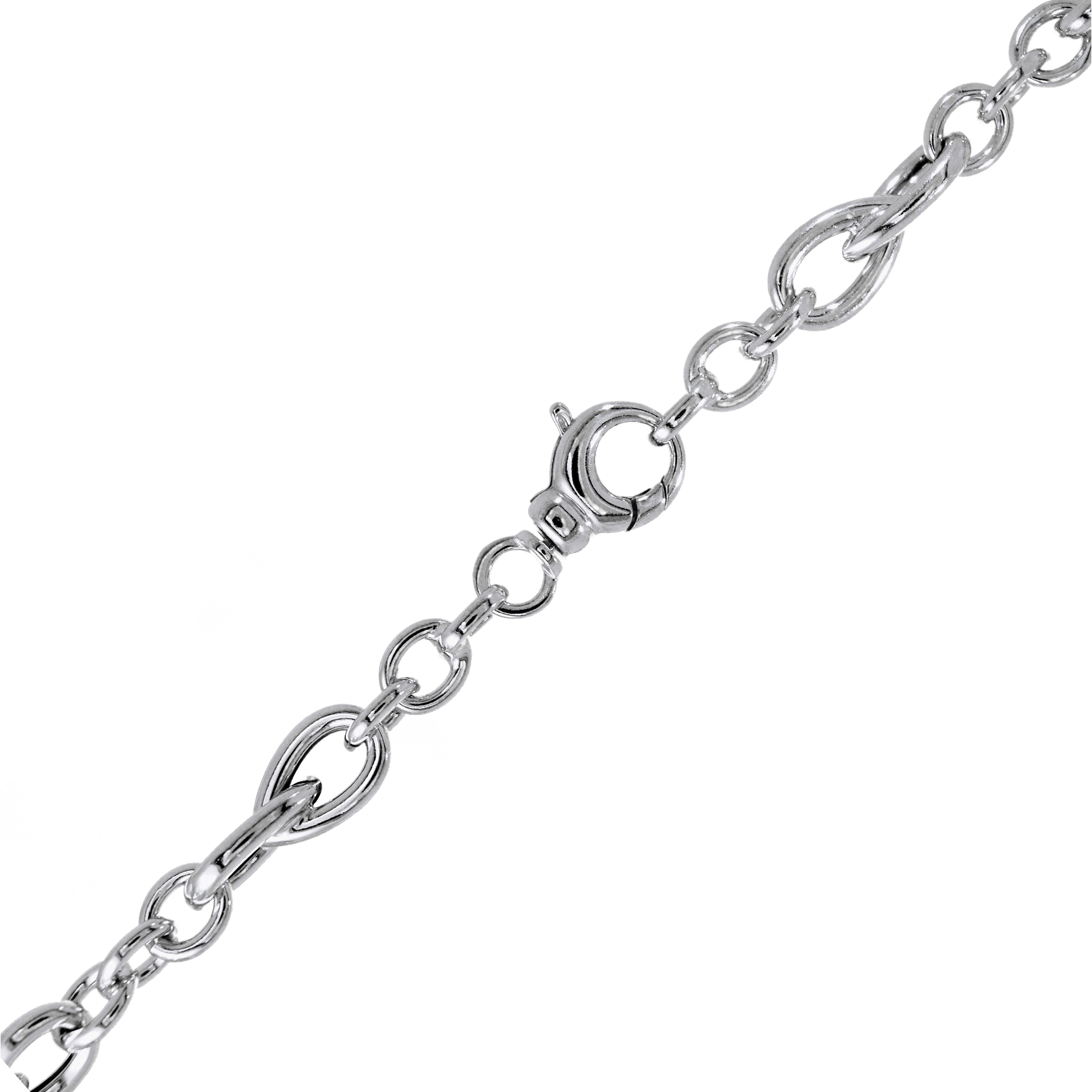 Silberkette mit abwechselnd runden und tropfenförmigen Gliedern aus 925er Silber

