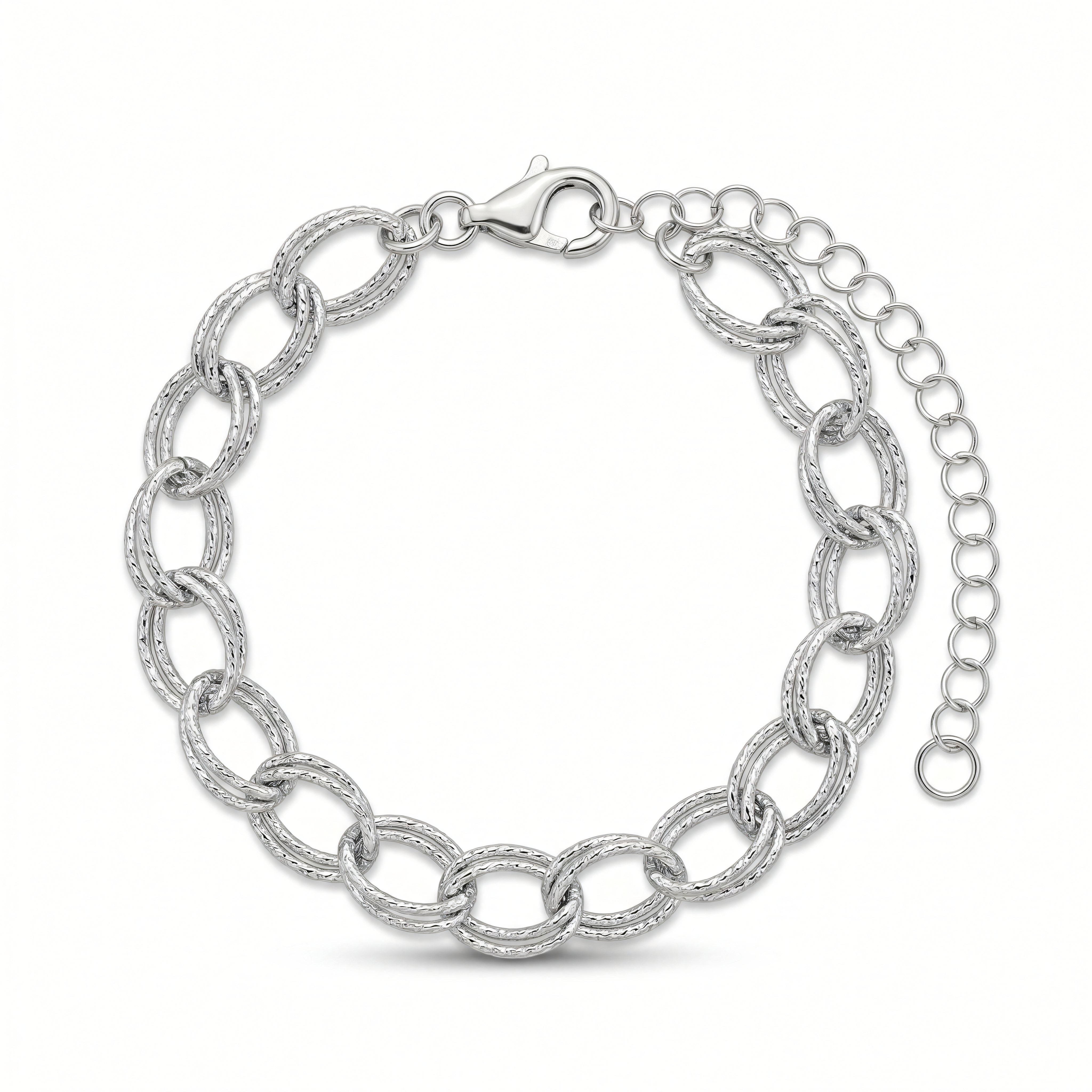 Armband 925 Silber Rolo diamantiert | Splendido Schmuck
