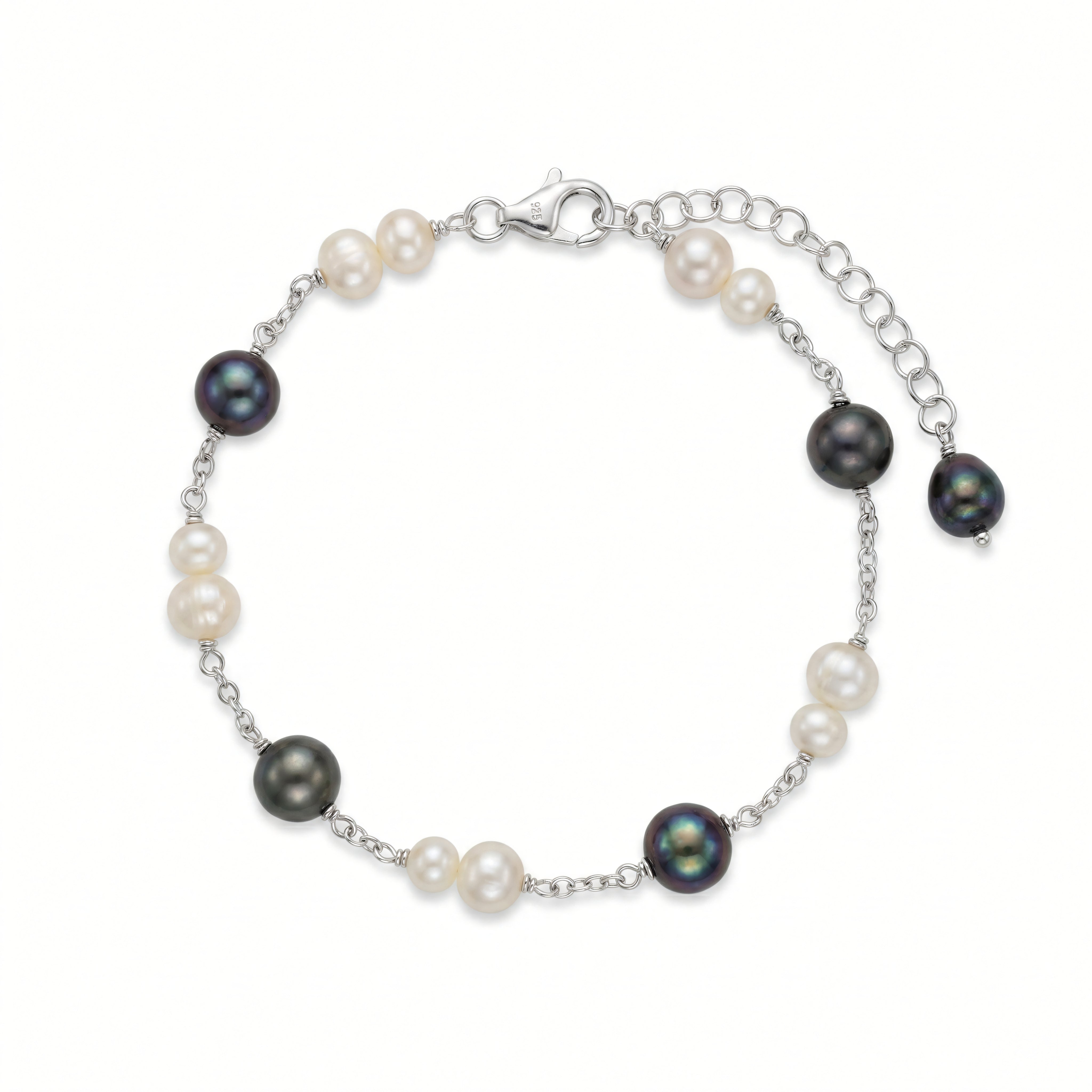 Armband 925 Silber Süßwasser- und Tahiti-Perlen | Splendido Schmuck