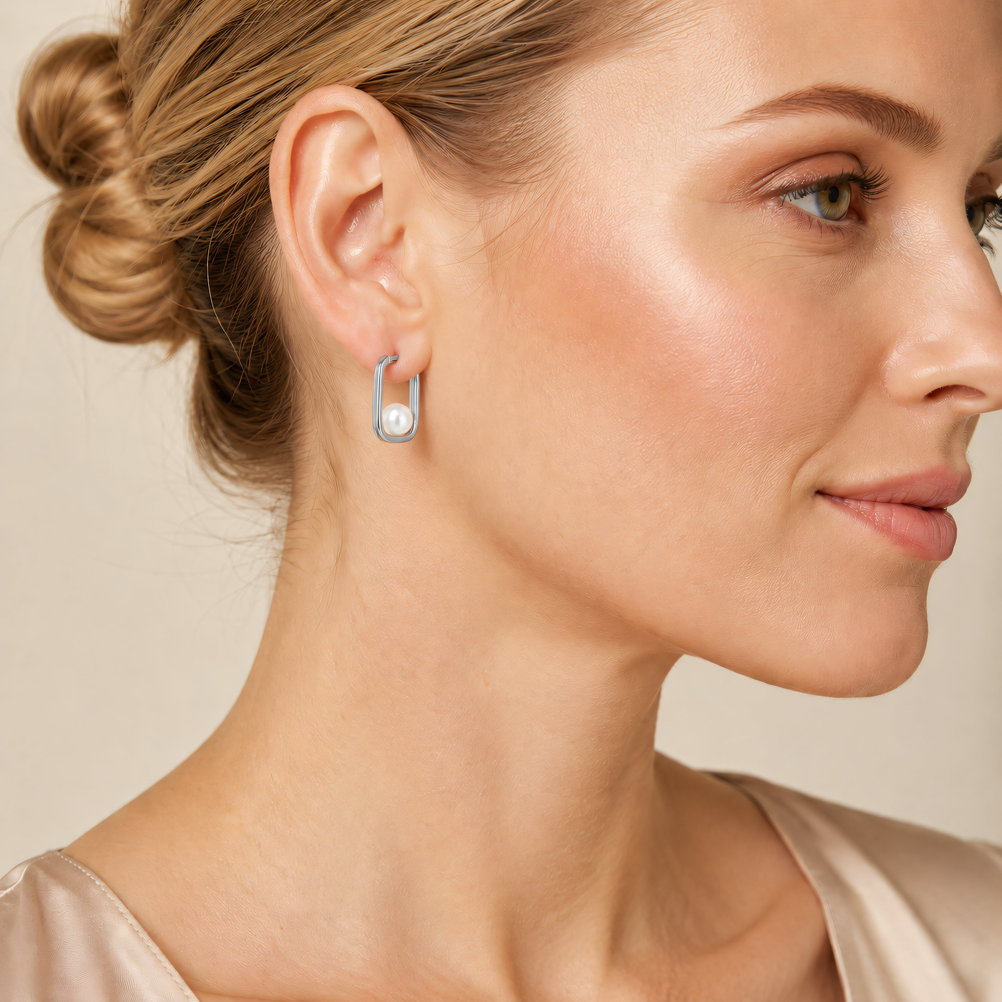 Creolen 925 Silber Süßwasserperle | Splendido Schmuck
