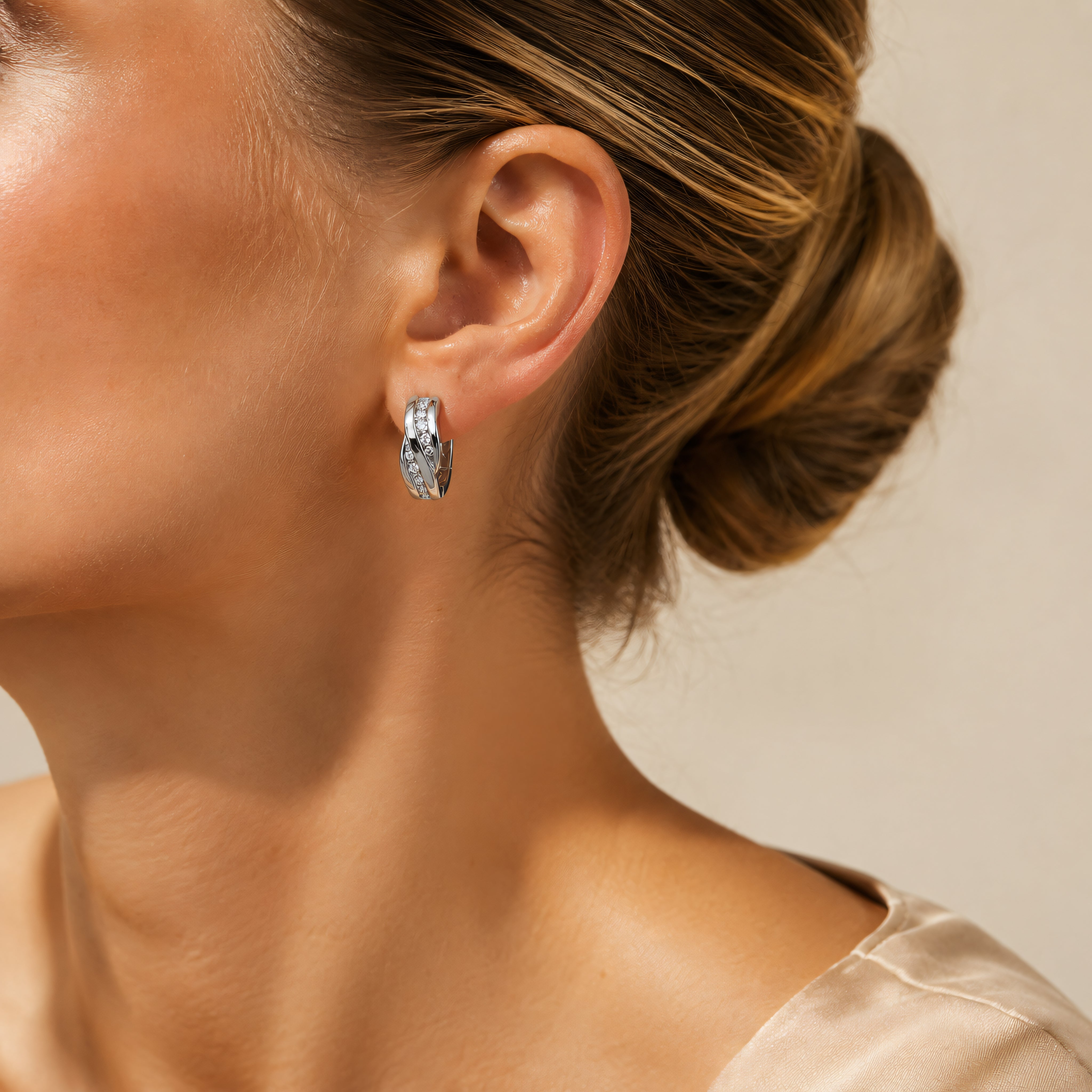 Creolen 925 Silber Zirkonia Breitband | Splendido Schmuck