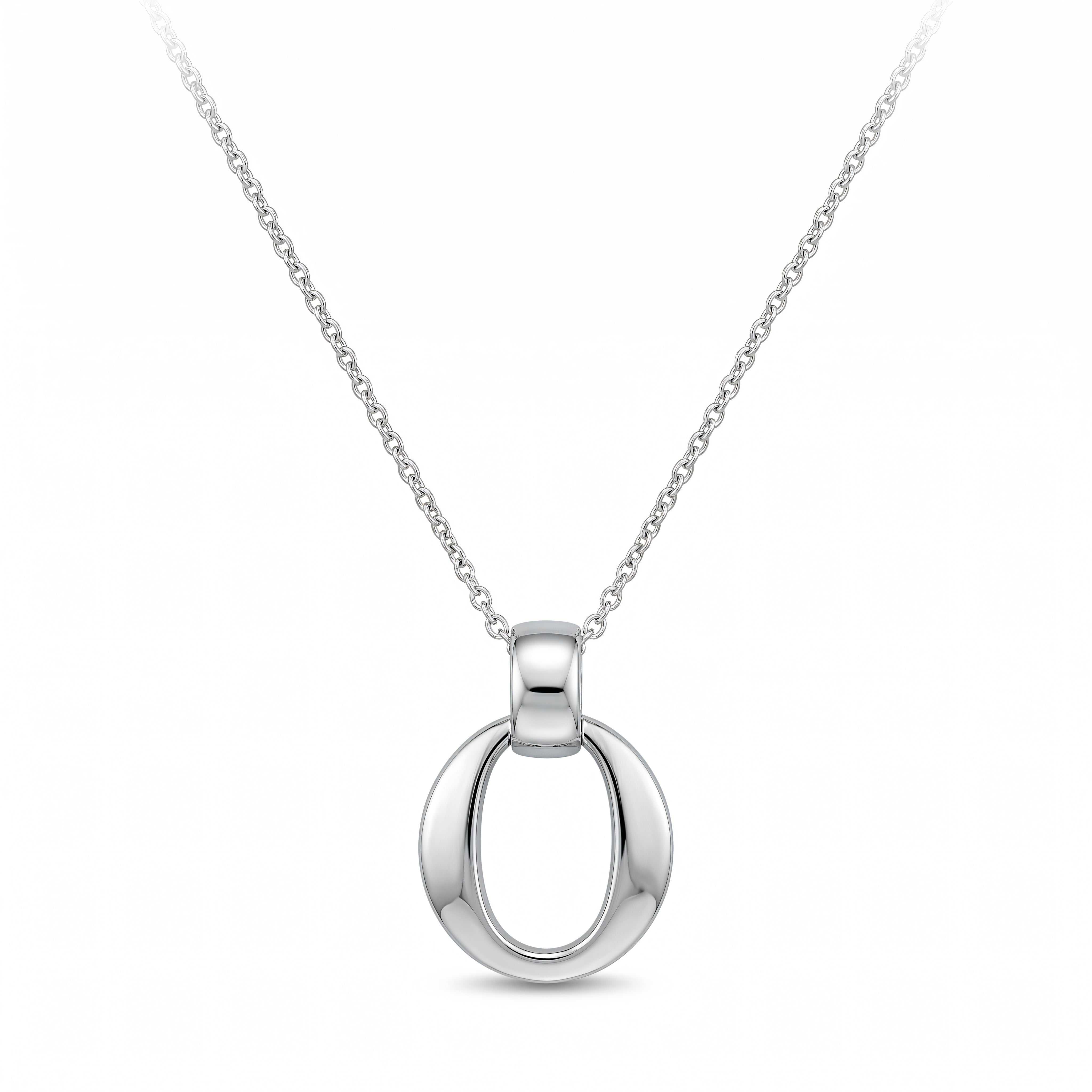 Halskette 925 Silber ovaler Ringanhänger | Splendido Schmuck