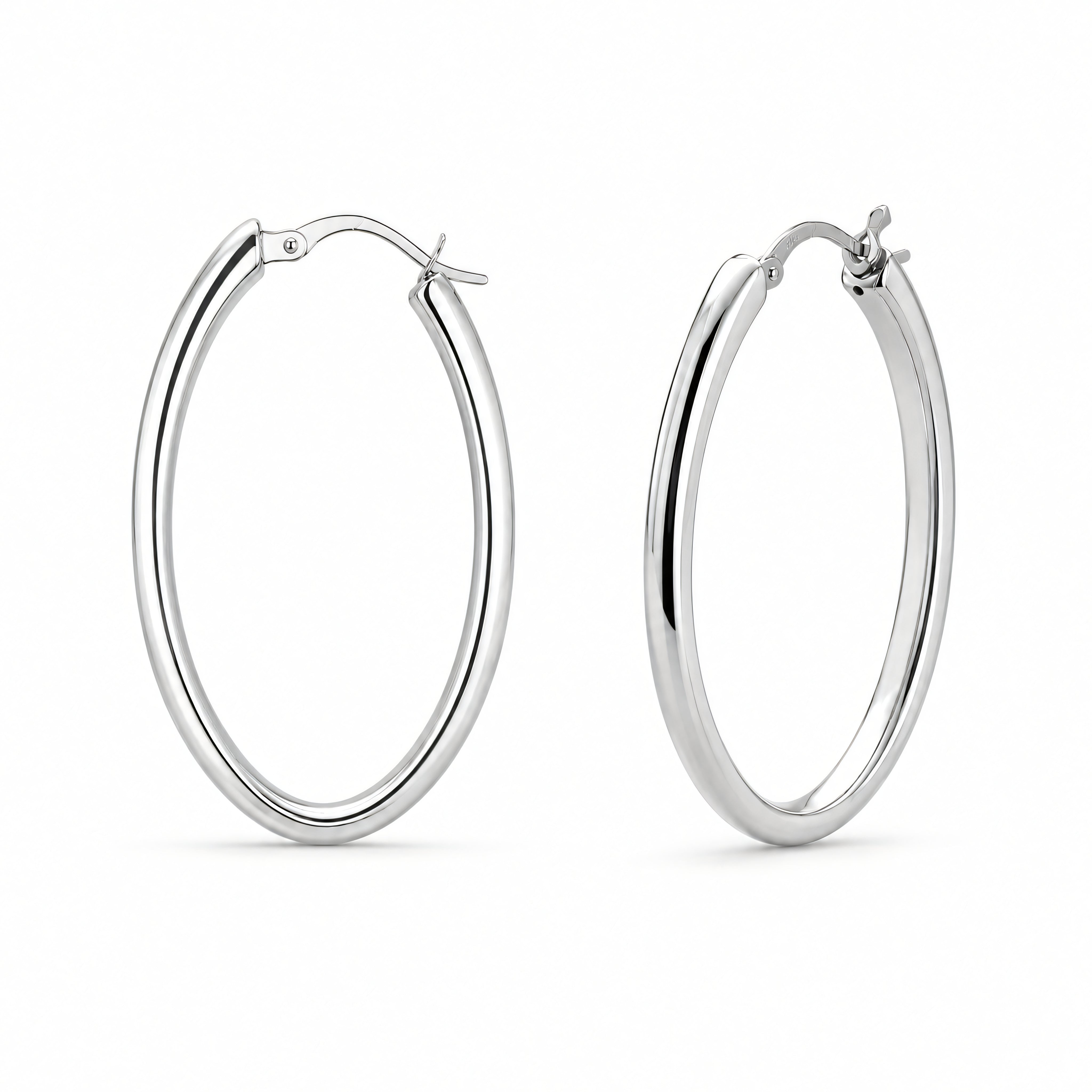 Creolen 925 Silber Oval Hochglanz | Splendido Schmuck