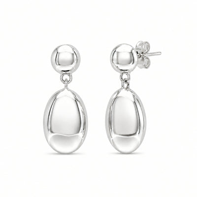 Ohrstecker 925 Silber Oval Hochglanz | Splendido Schmuck