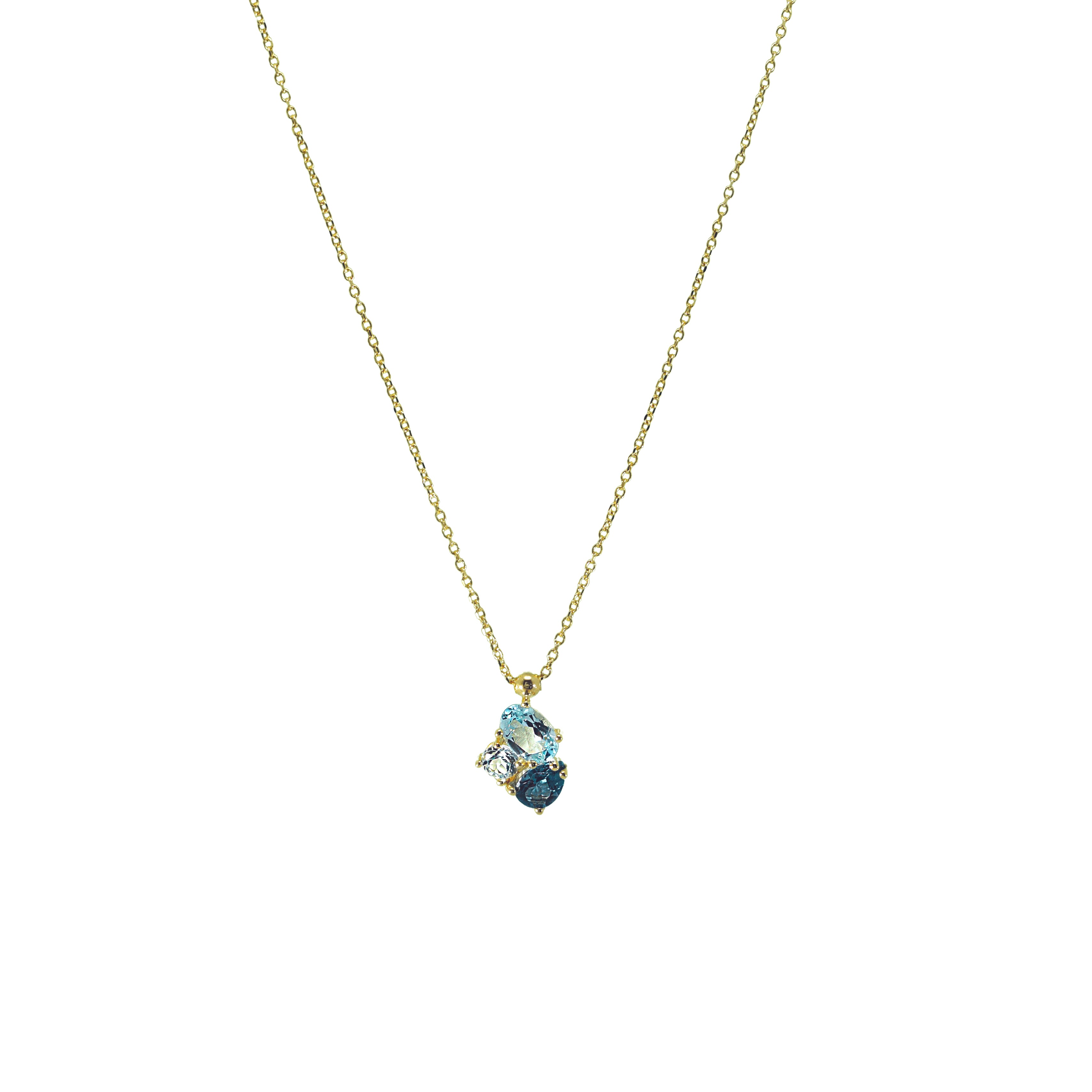 Catena in oro 14 kt con pietre preziose