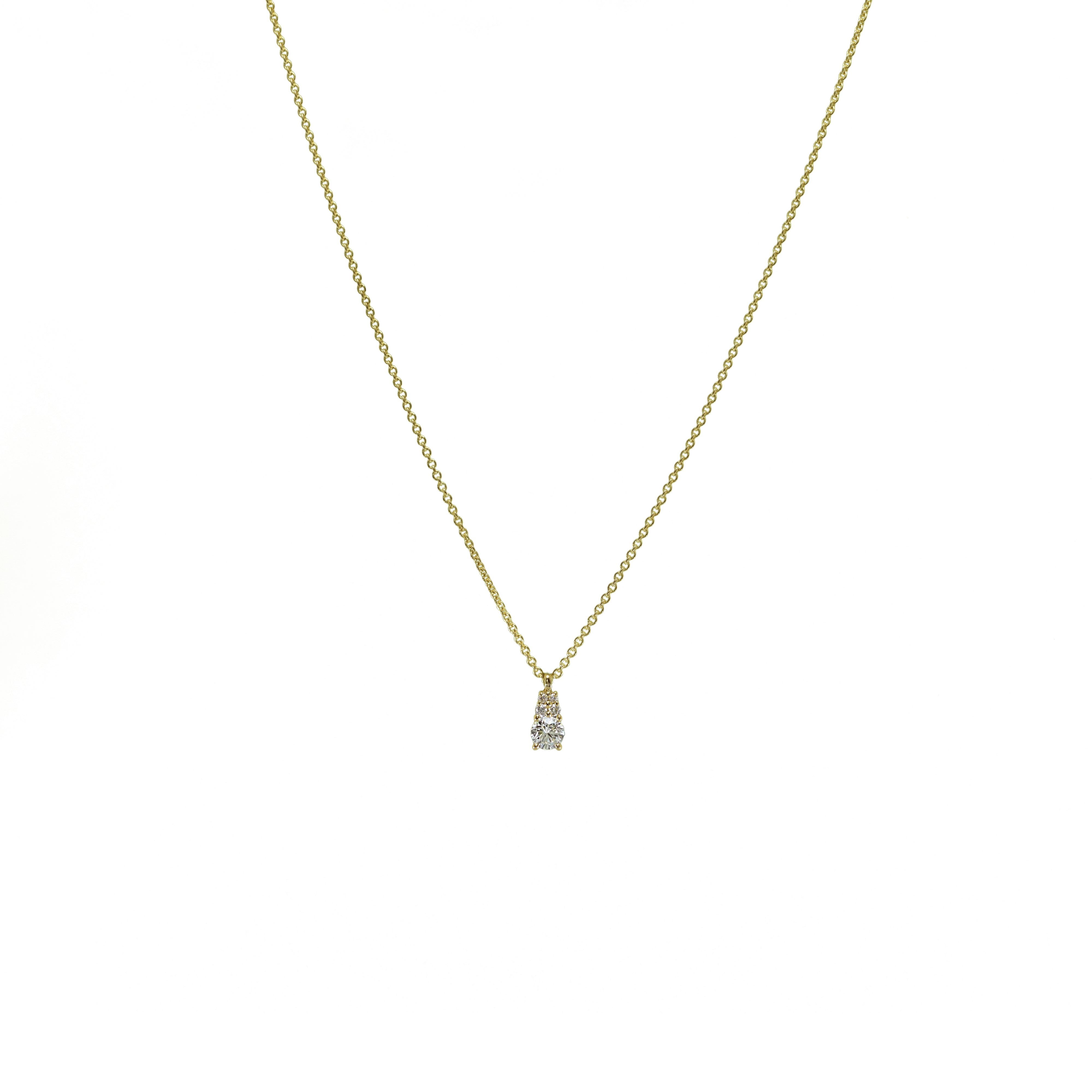 Catena in oro 14 carati con diamanti da 0,15 ct.