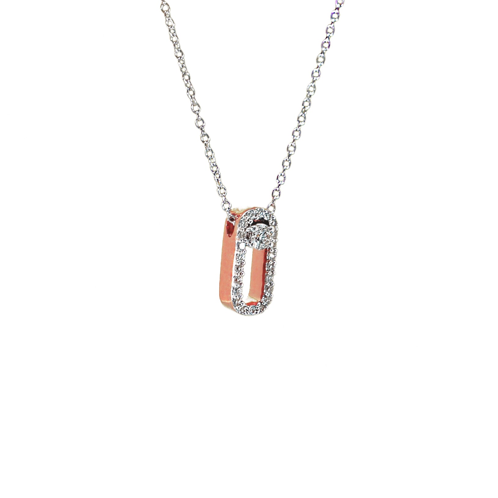 Catena in oro 14 carati con diamanti da 0,10 ct.
