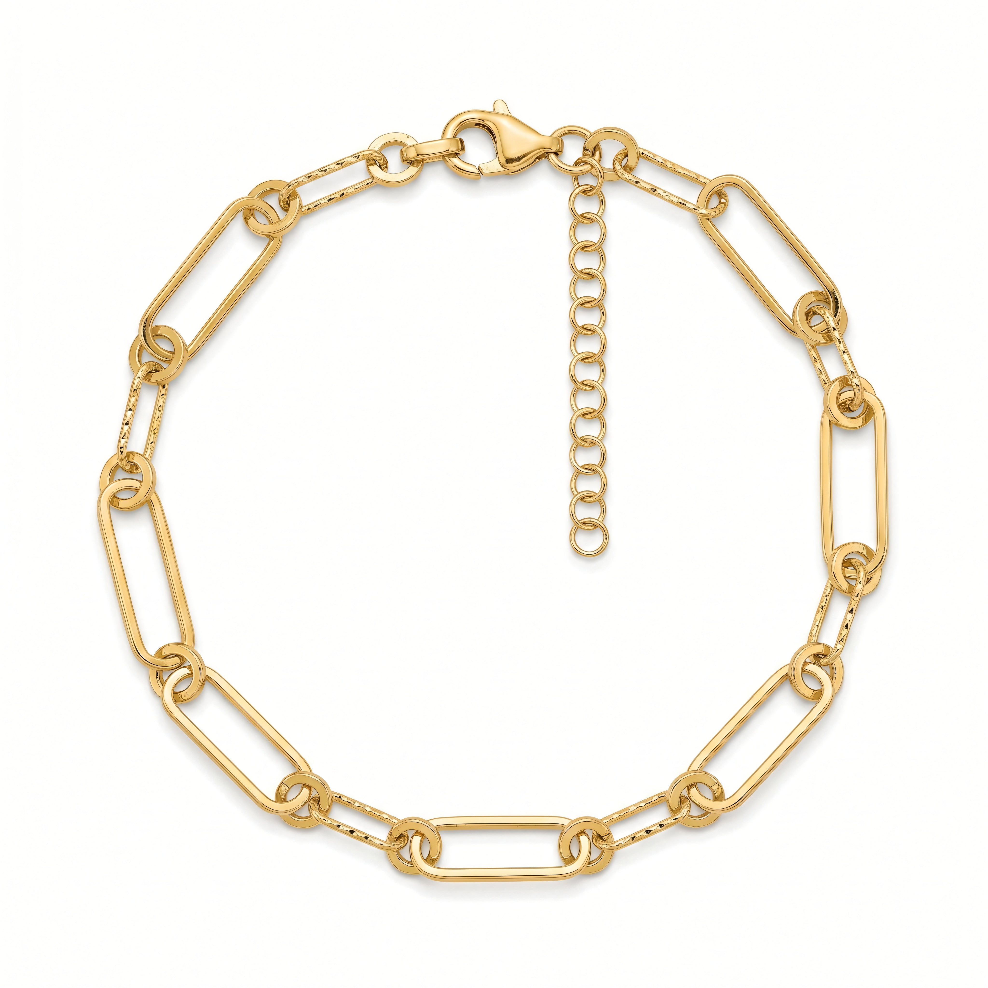 Armband 925 Silber vergoldet Paperclip | Splendido Schmuck