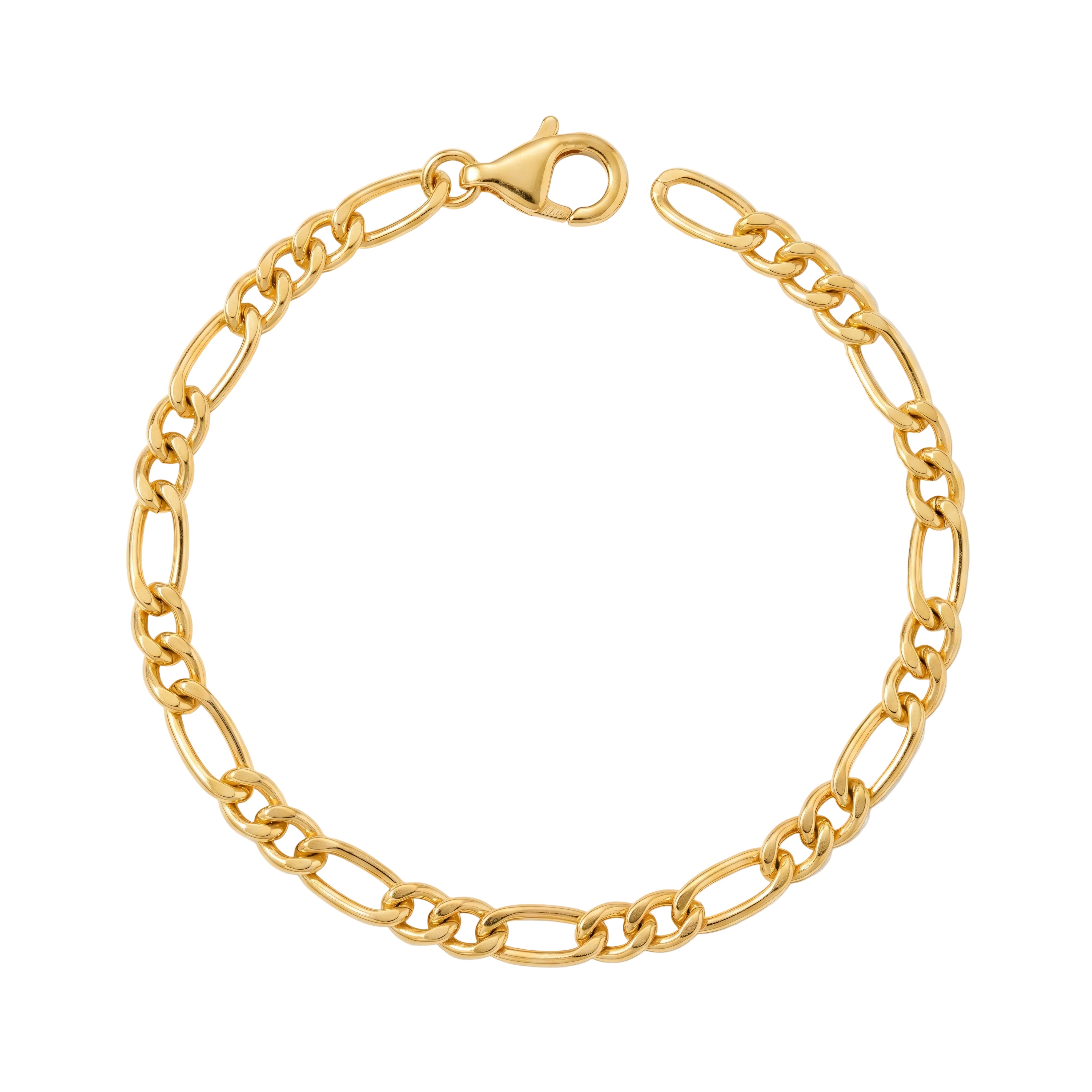 Armband 925 Silber vergoldet Figaro | Splendido Schmuck