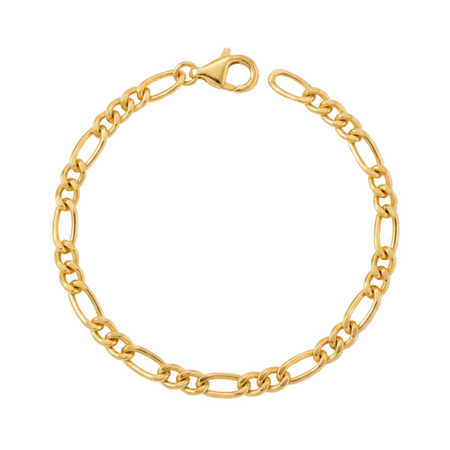 Armband 925 Silber vergoldet Figaro | Splendido Schmuck