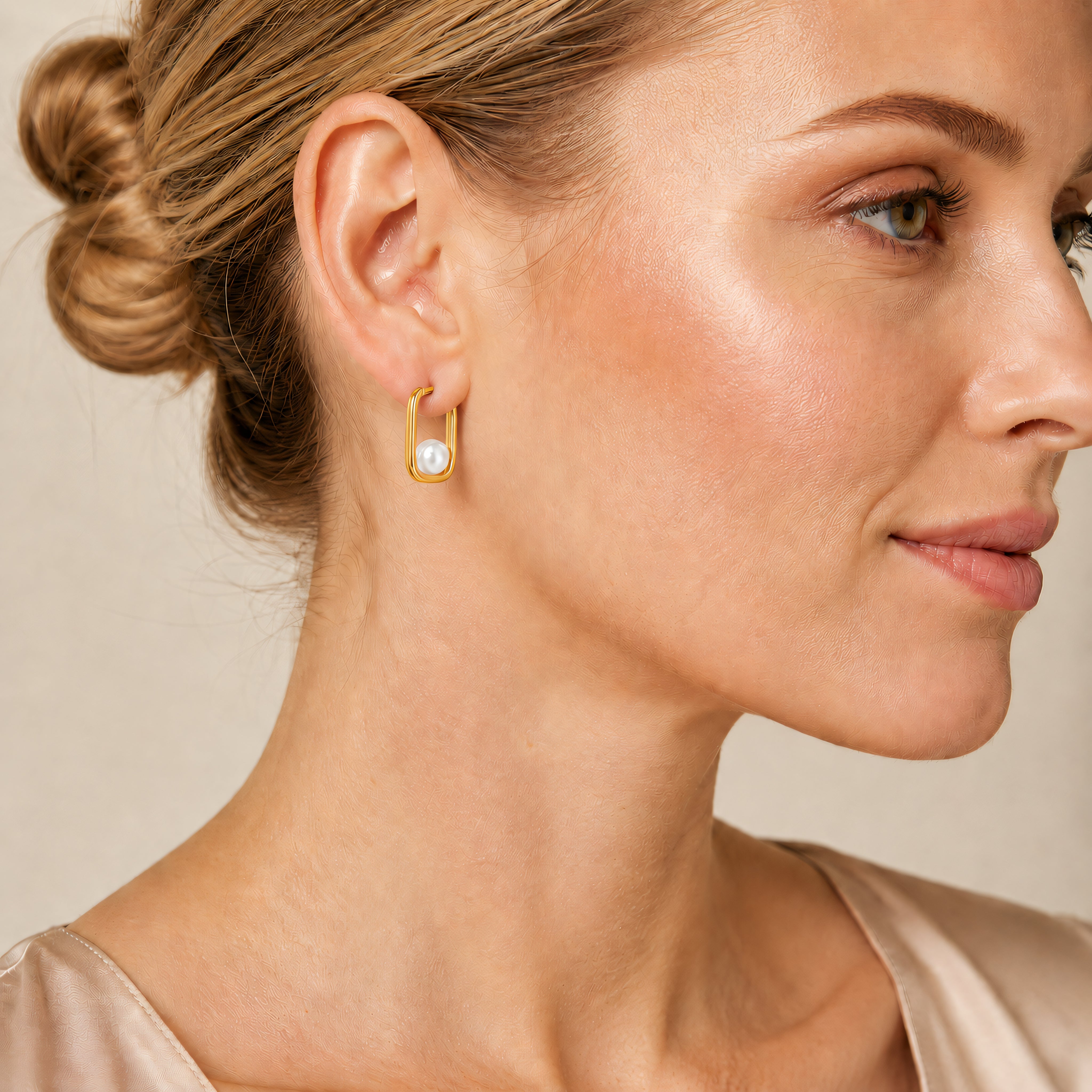 Creolen 925 Silber vergoldet Süßwasserperle | Splendido Schmuck