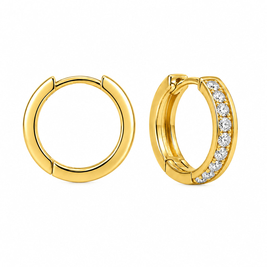 Creolen 925 zilver verguld zirkonia pavé | Splendido Jewelry