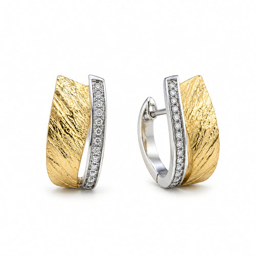 Creolen 925 Silber vergoldet Zirkonia Glanzmatt | Splendido Schmuck