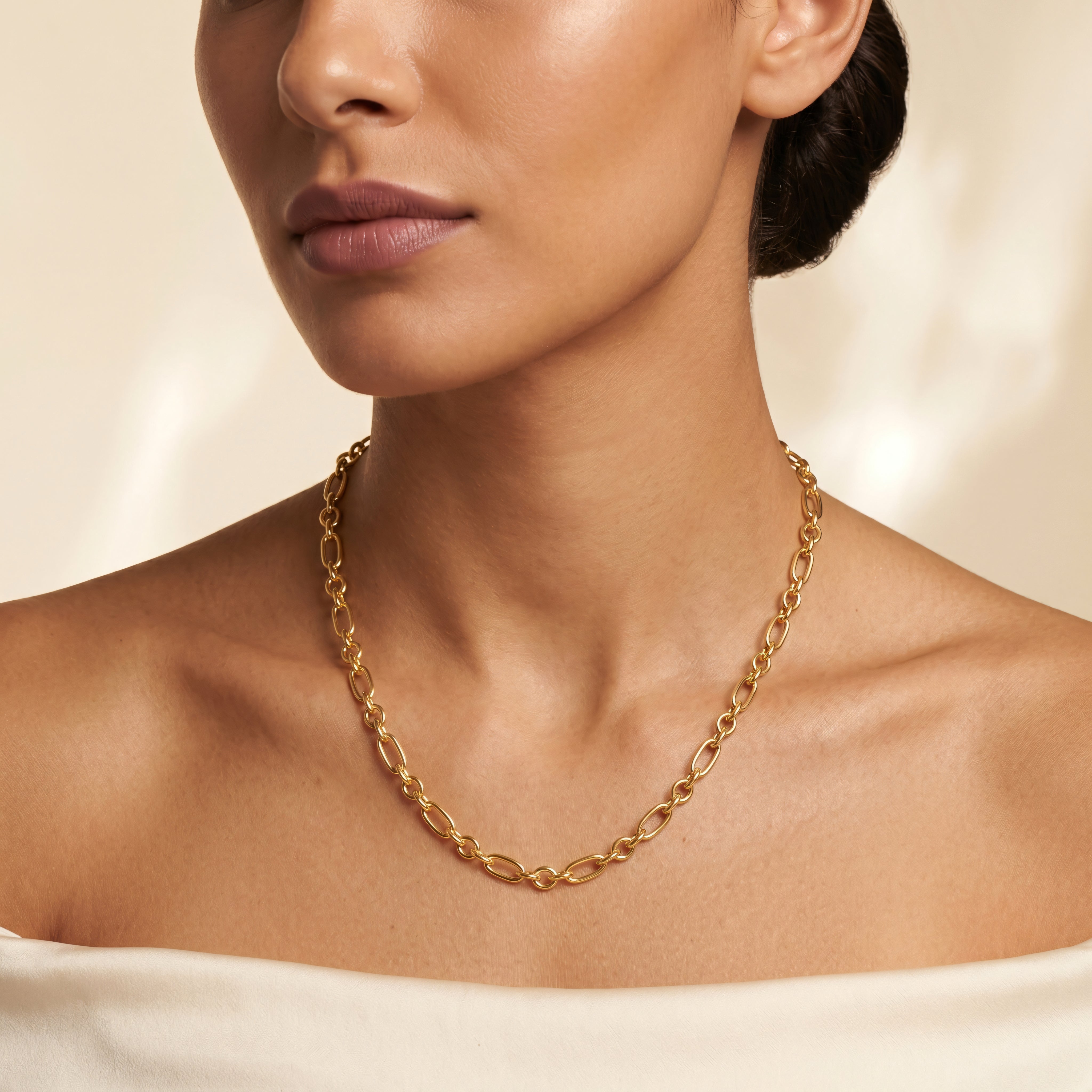 Halskette 925 Silber vergoldet Anker oval | Splendido Schmuck