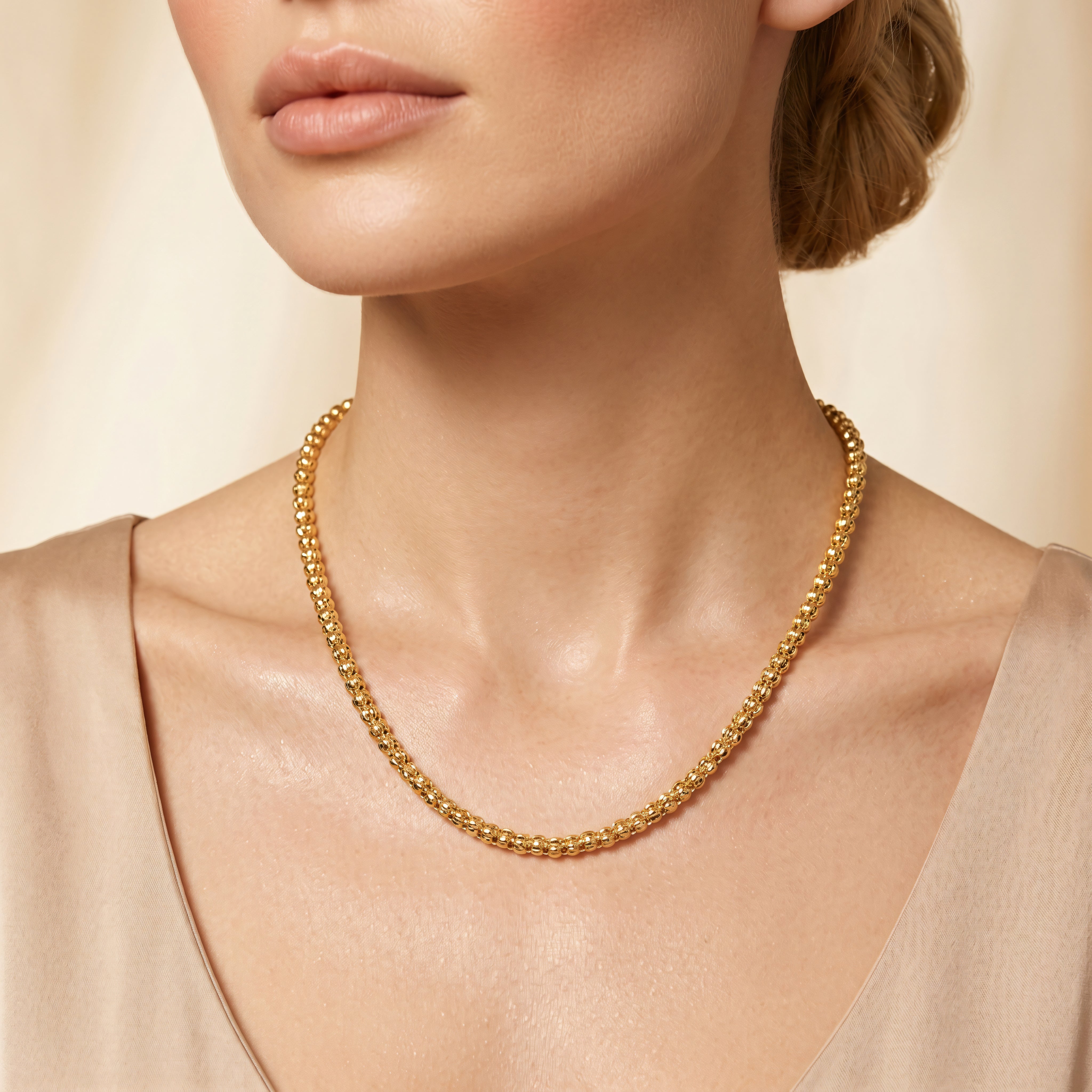 Halskette 925 Silber vergoldet Popcorn | Splendido Schmuck