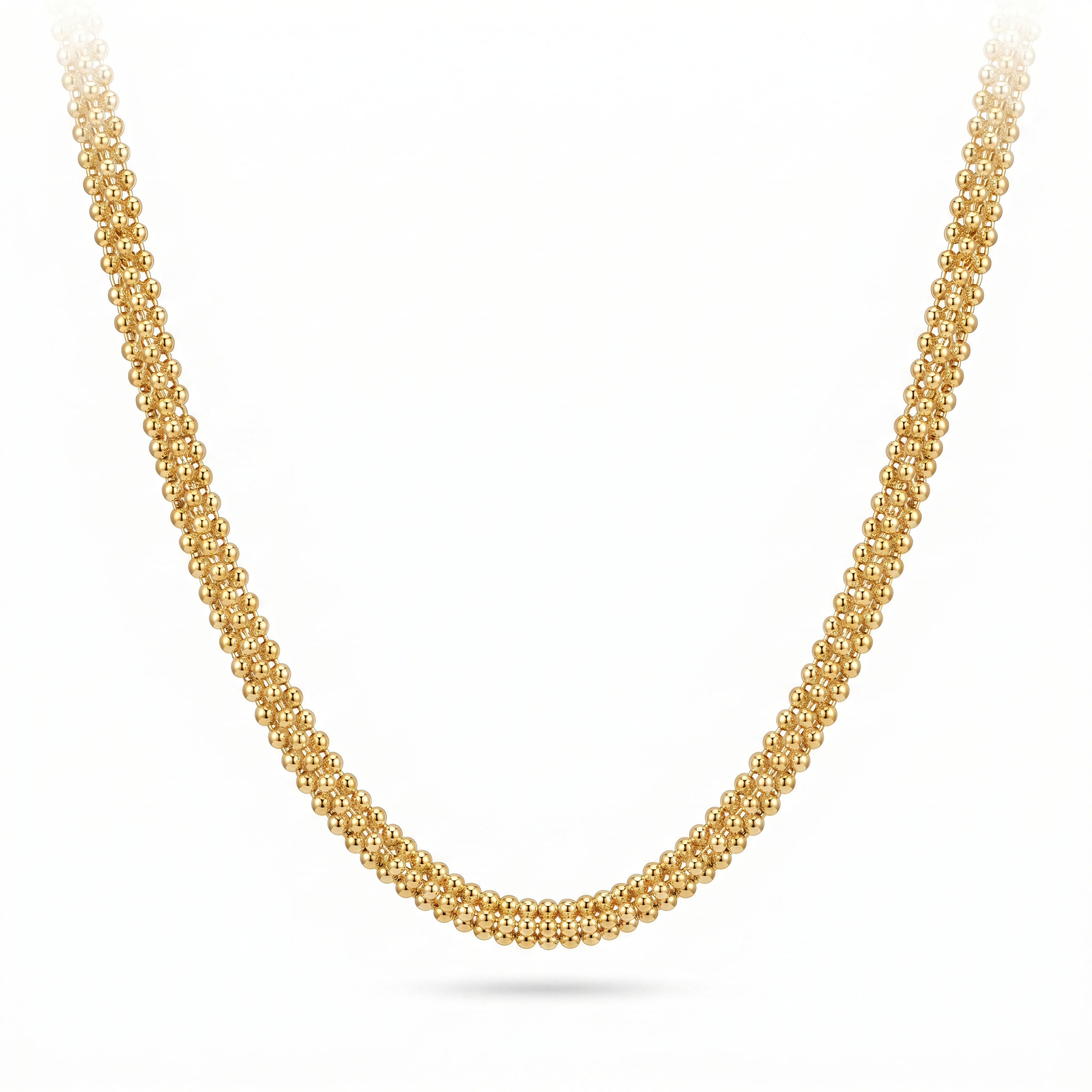 Halskette 925 Silber vergoldet Mondkugelkette tubular | Splendido Schmuck