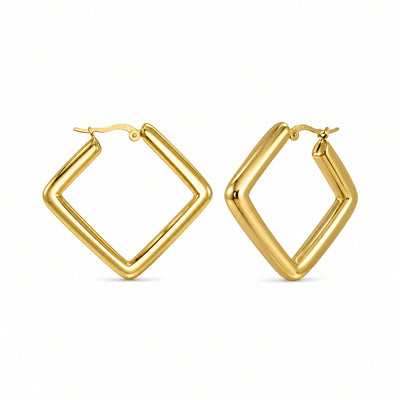 Creolen 925 Silber vergoldet Eckig | Splendido Schmuck