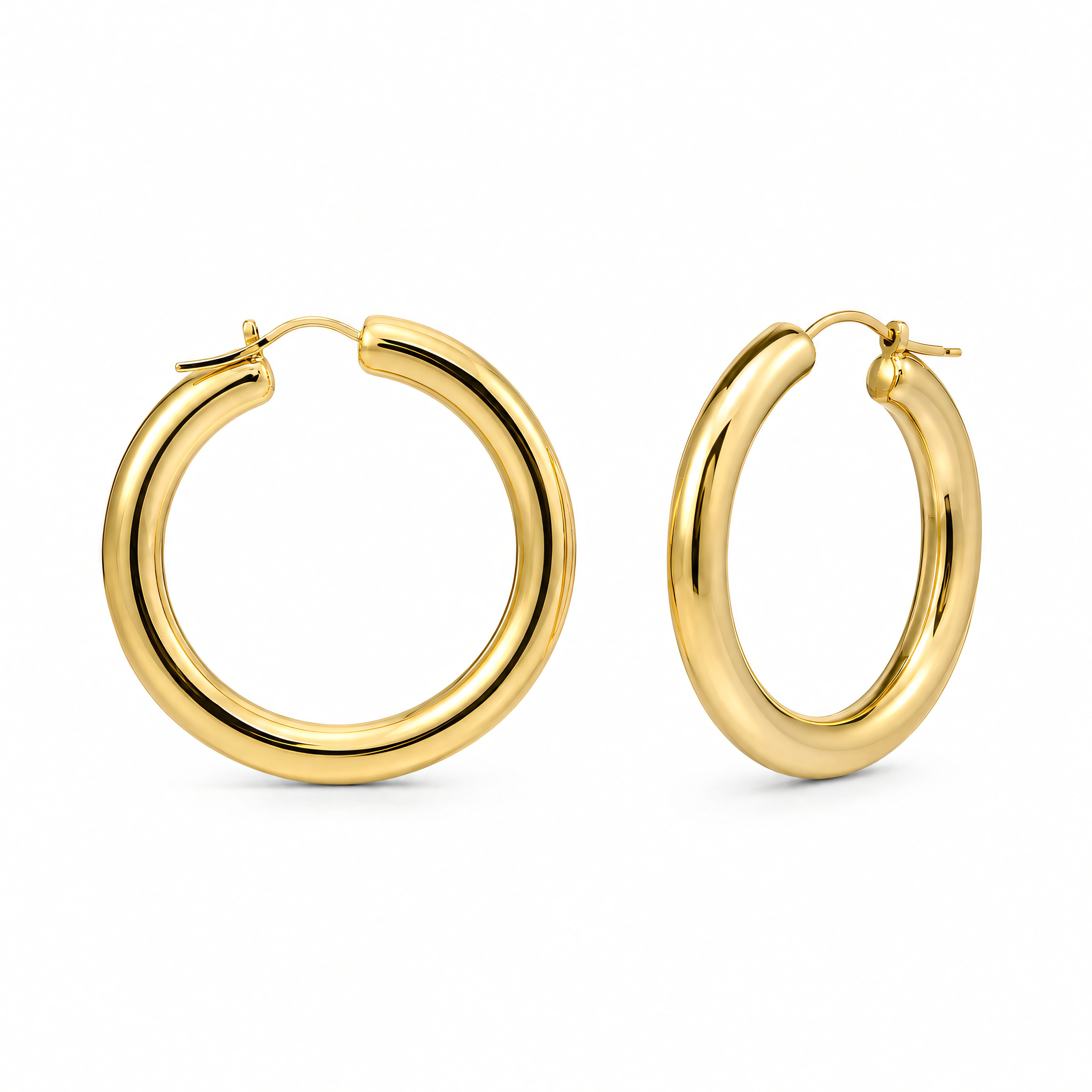 Creolen 925 Silber vergoldet Rund Groß | Splendido Schmuck