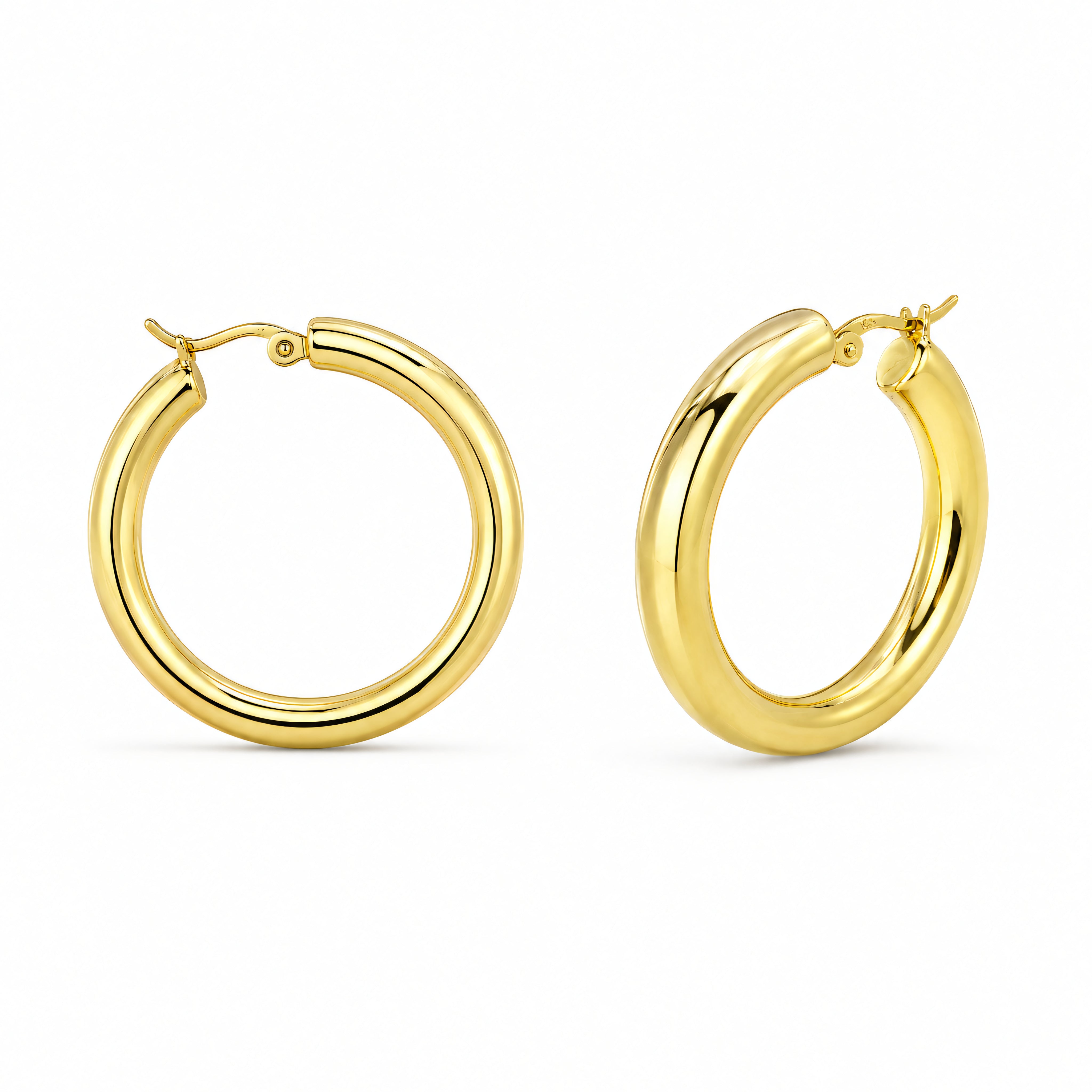 Creolen 925 Silber vergoldet Rund | Splendido Schmuck