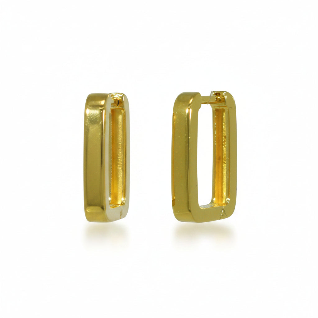 Creolen 925 Silber Huggie Rechteck Hochglanz – Splendido – product photo