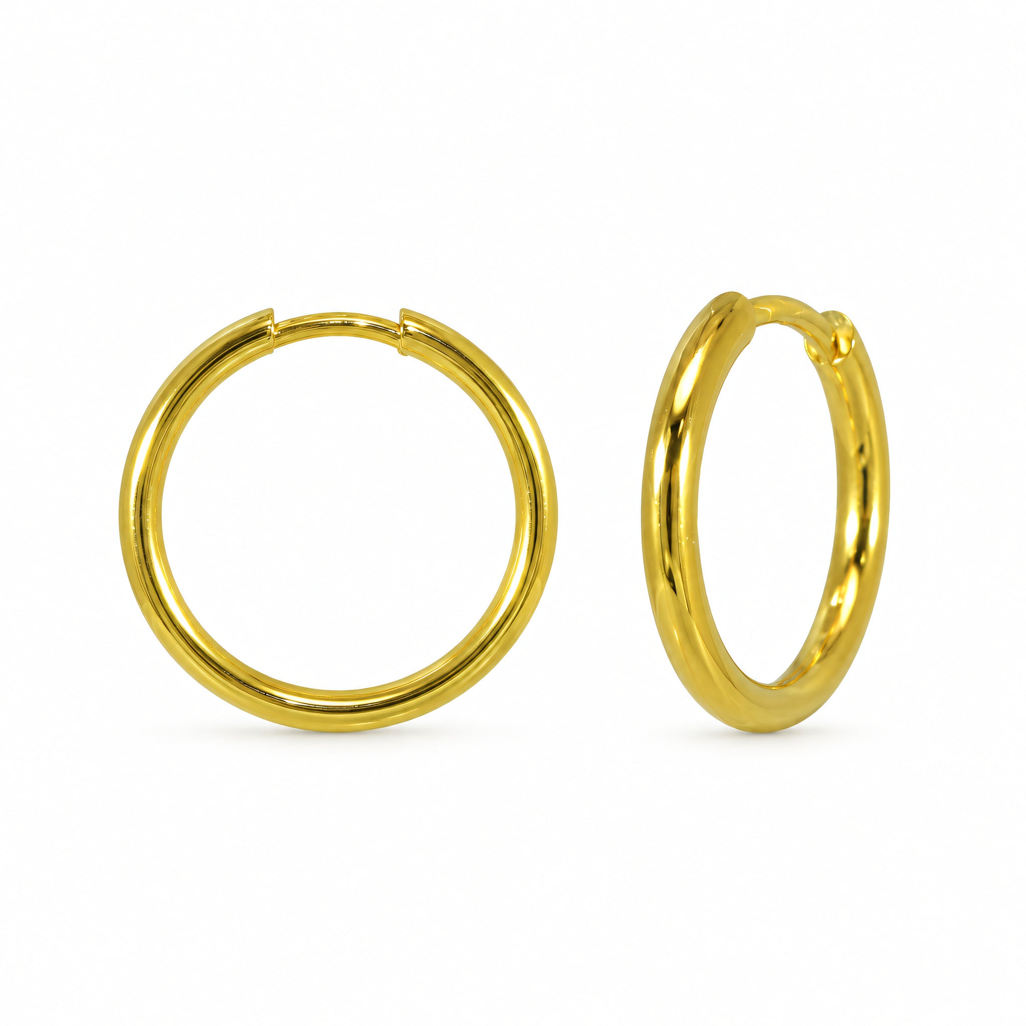Creolen 925 Silber Rundprofil Hochglanz Vergoldet | Splendido Schmuck